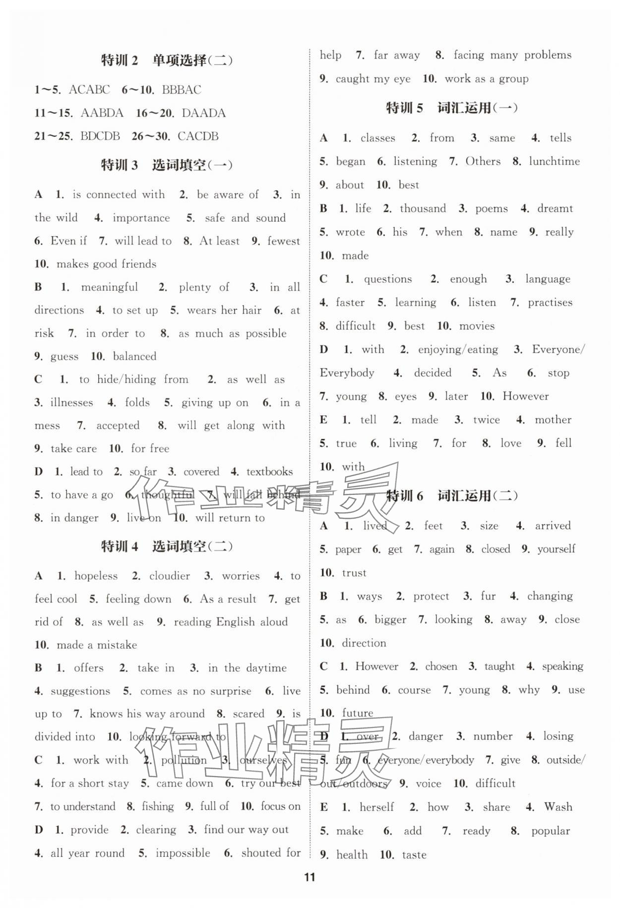 2025年通成学典课时作业本八年级英语上册译林版连云港专版 第11页