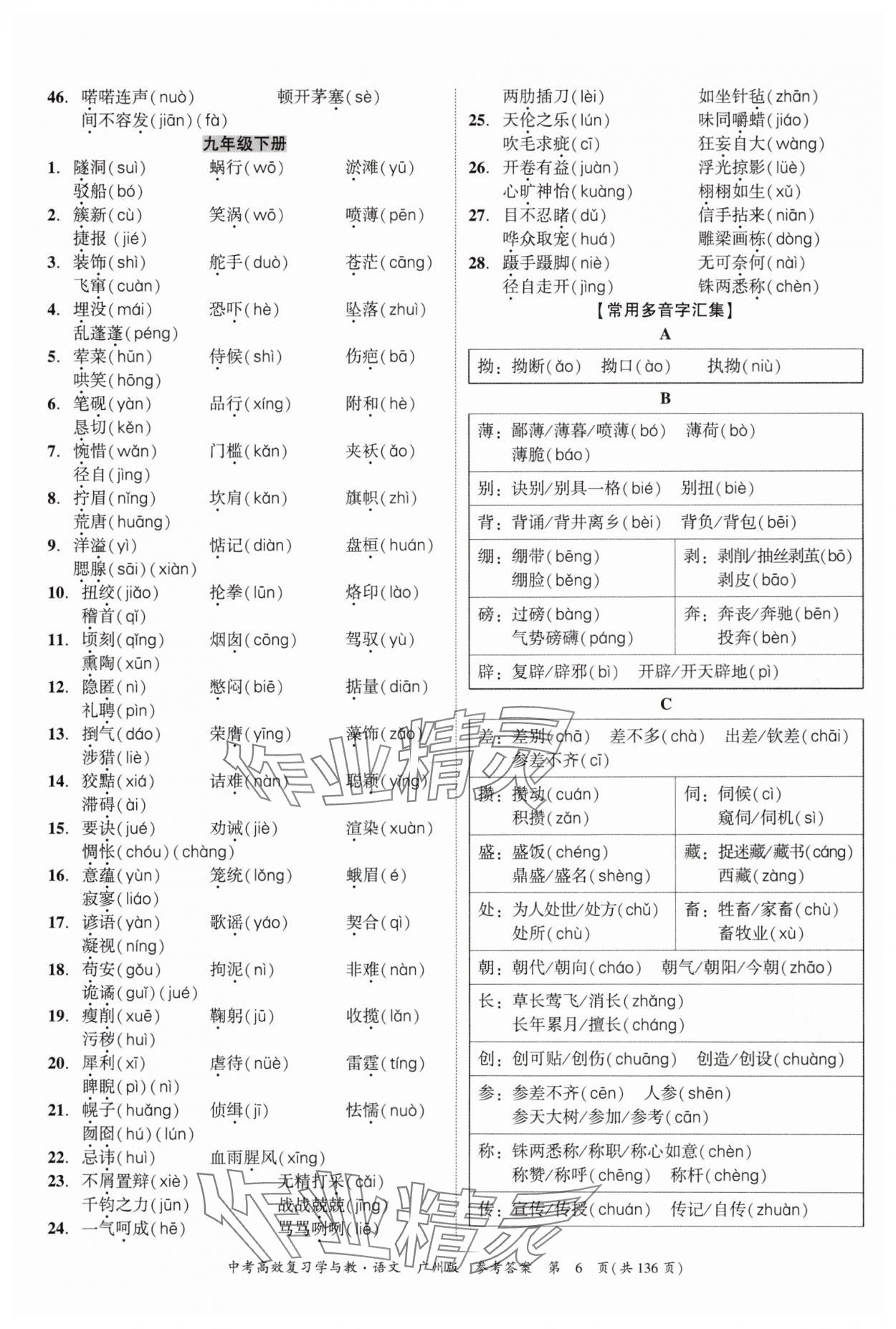 2025年中考高效复习学与教语文广州专版 第6页