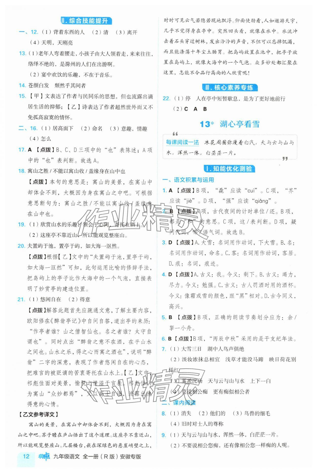 2024年综合应用创新题典中点九年级语文上册人教版安徽专版 第12页