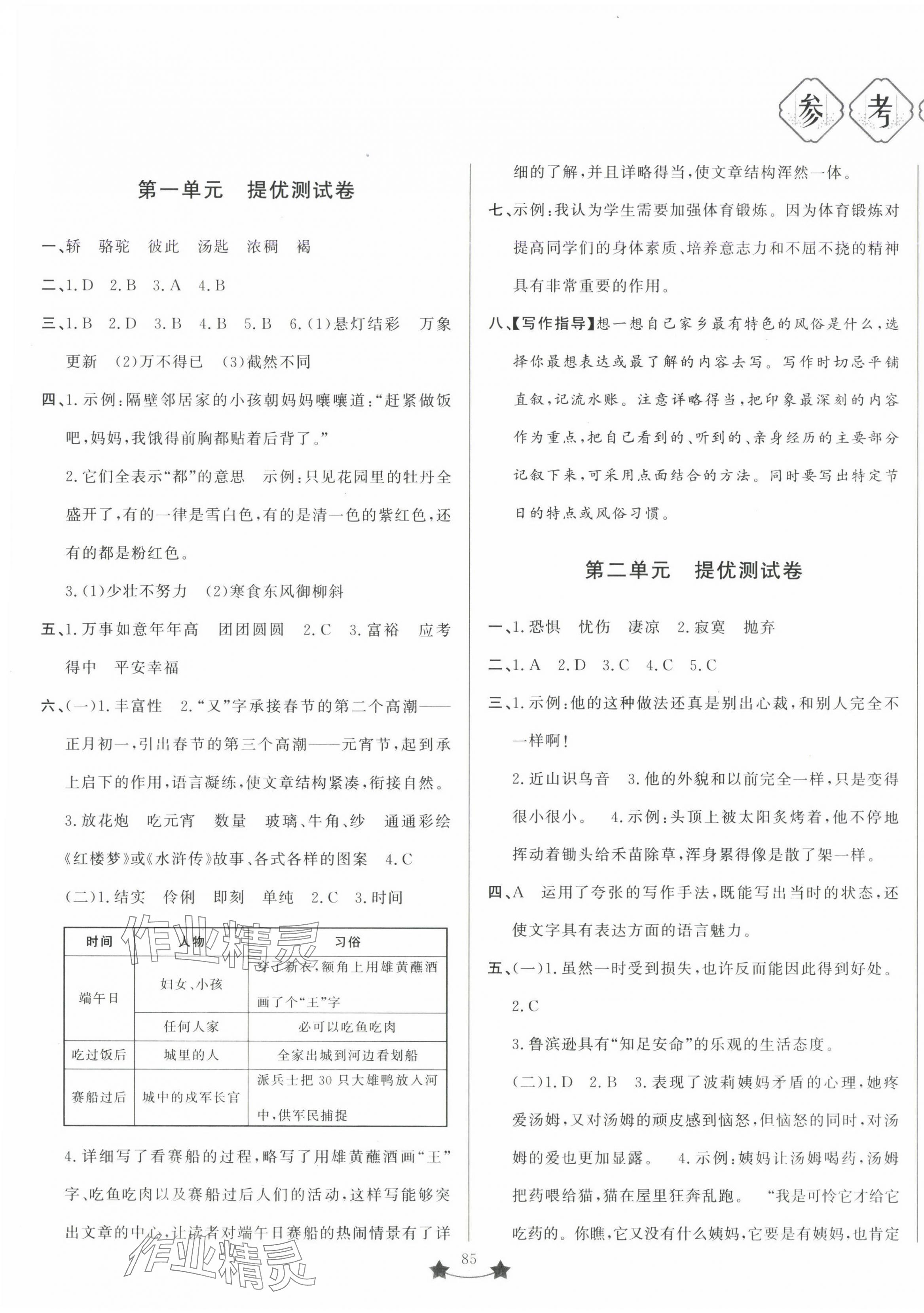 2024年單元測試卷山東文藝出版社六年級語文下冊人教版 第1頁