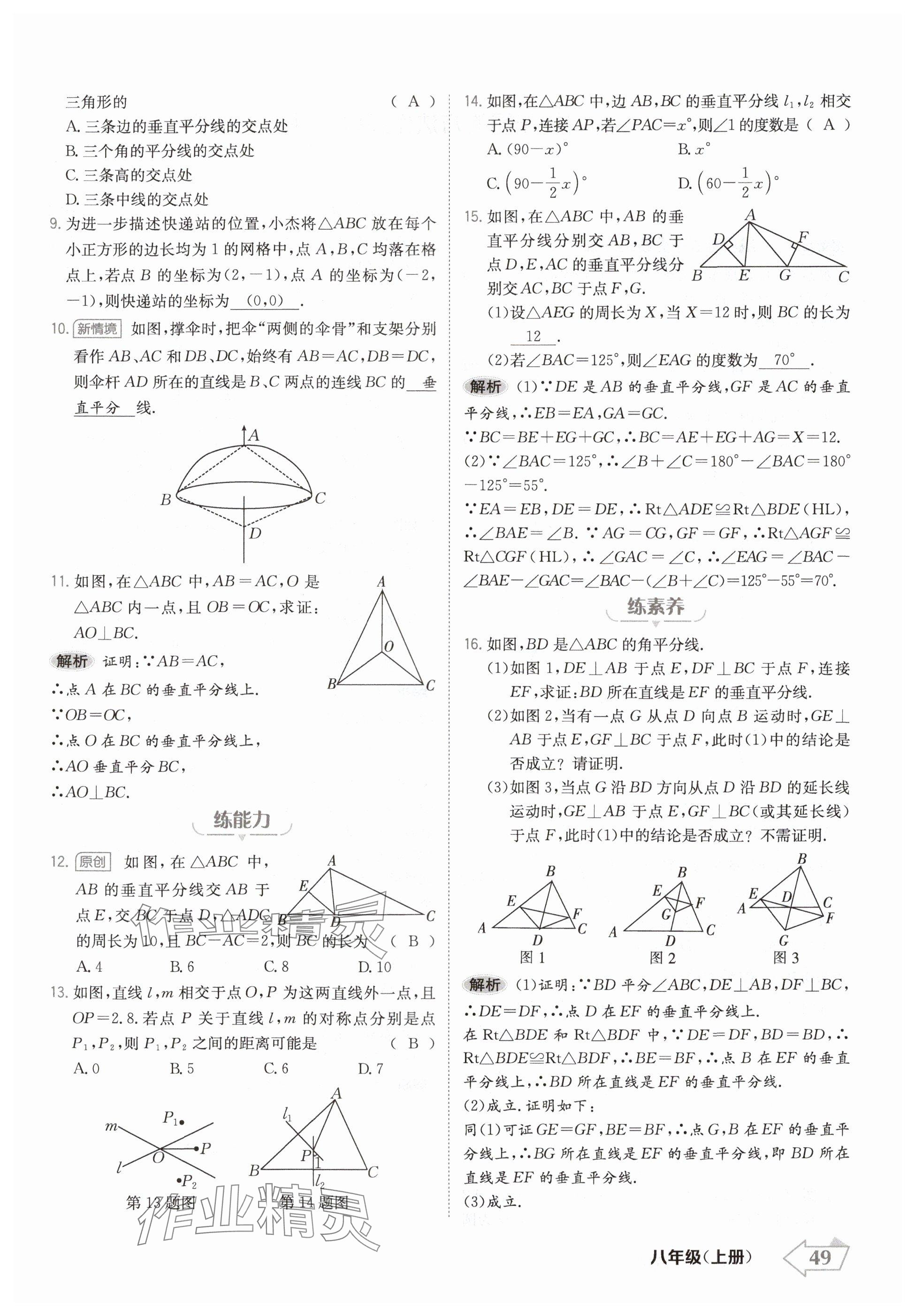 2024年金牌學(xué)練測八年級數(shù)學(xué)上冊人教版 參考答案第49頁