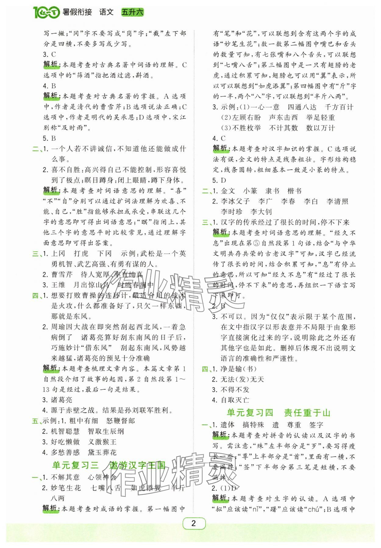 2025年红一百暑假衔接五年级语文人教版 第2页