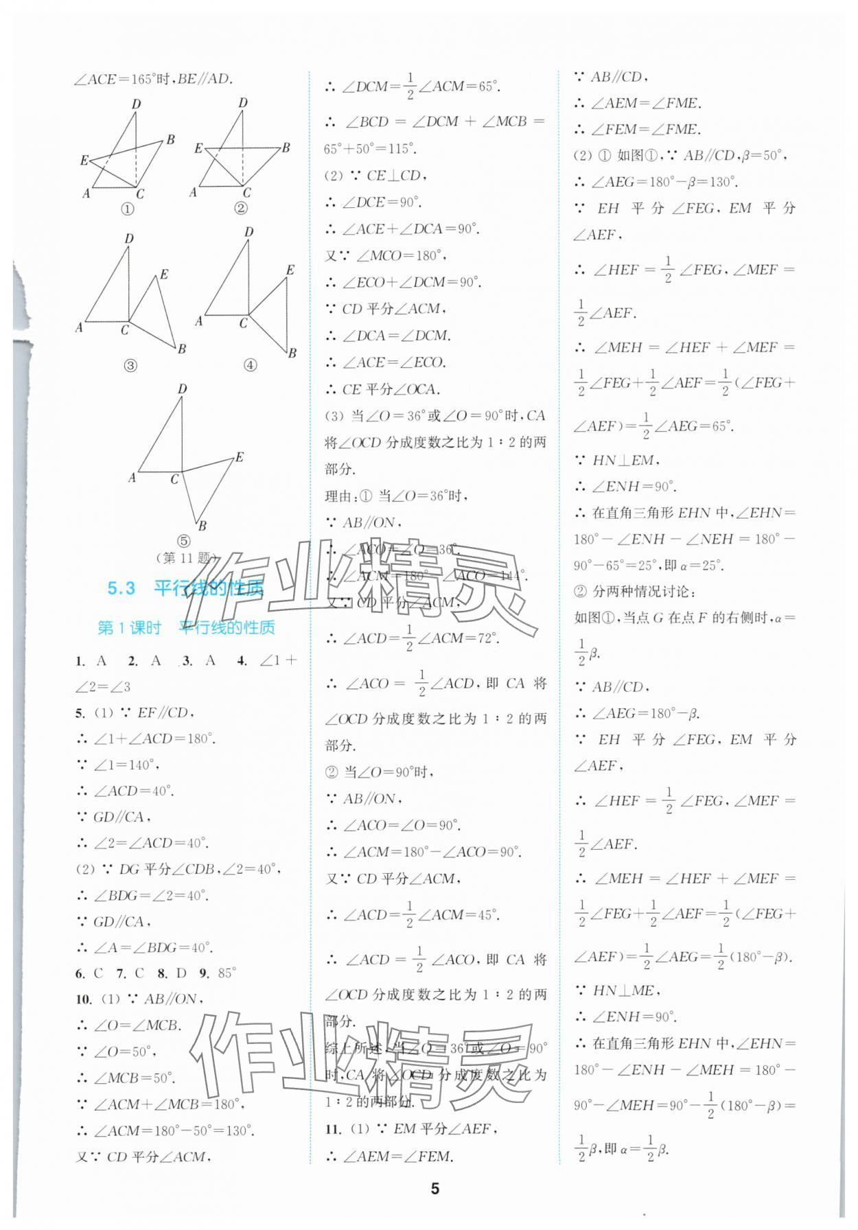 2024年拔尖特训七年级数学下册人教版 参考答案第5页