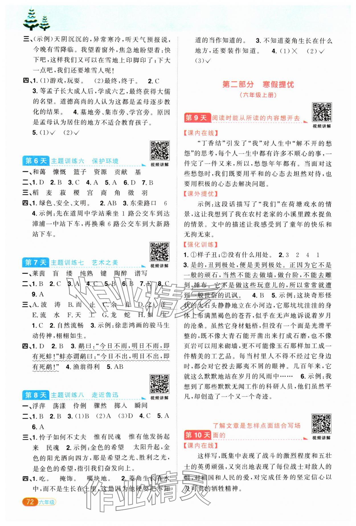 2025年陽光同學(xué)寒假銜接六年級語文下冊人教版 第2頁