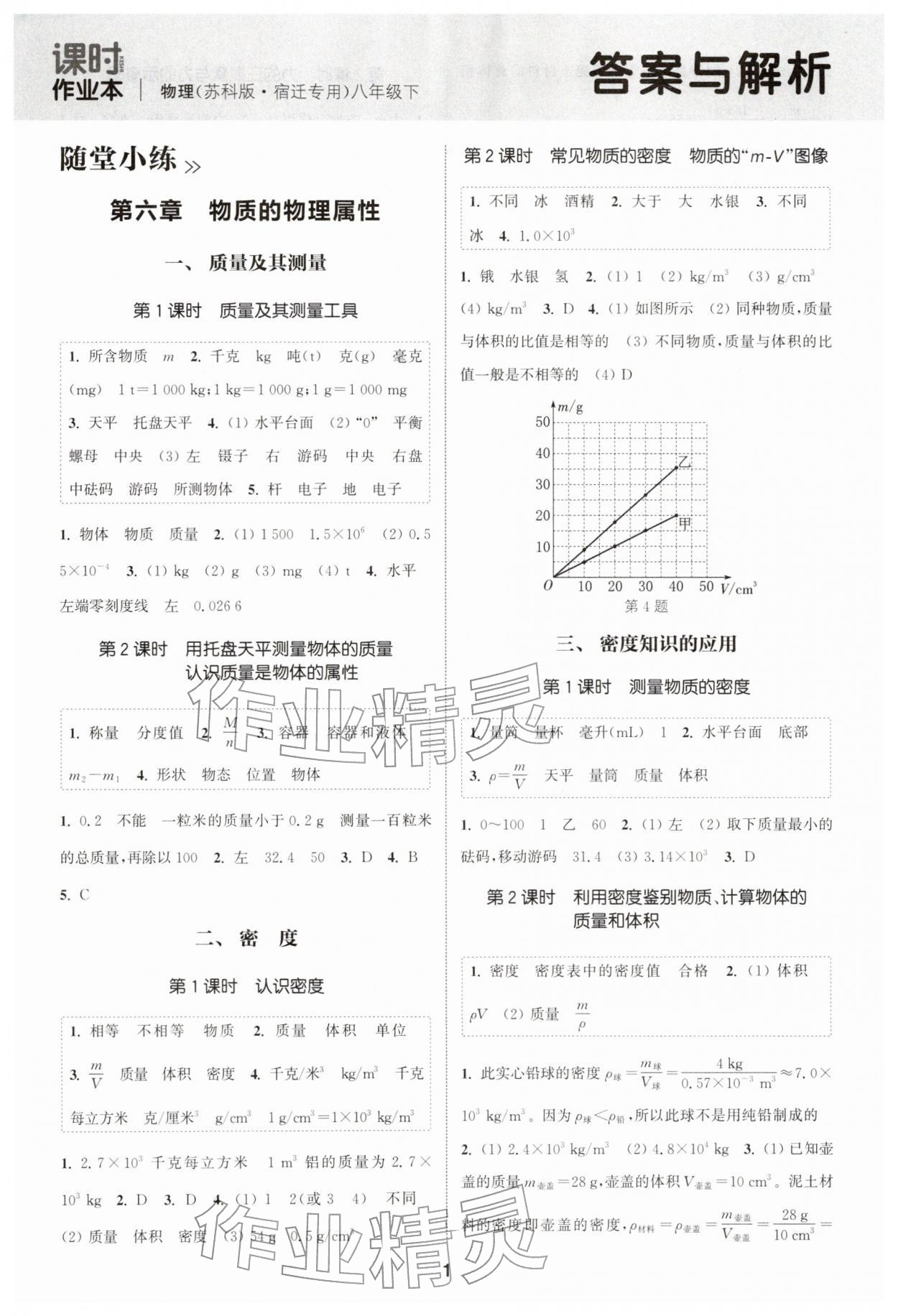 2026年通成學(xué)典課時作業(yè)本八年級物理下冊蘇科版宿遷專版&nbsp;第1頁