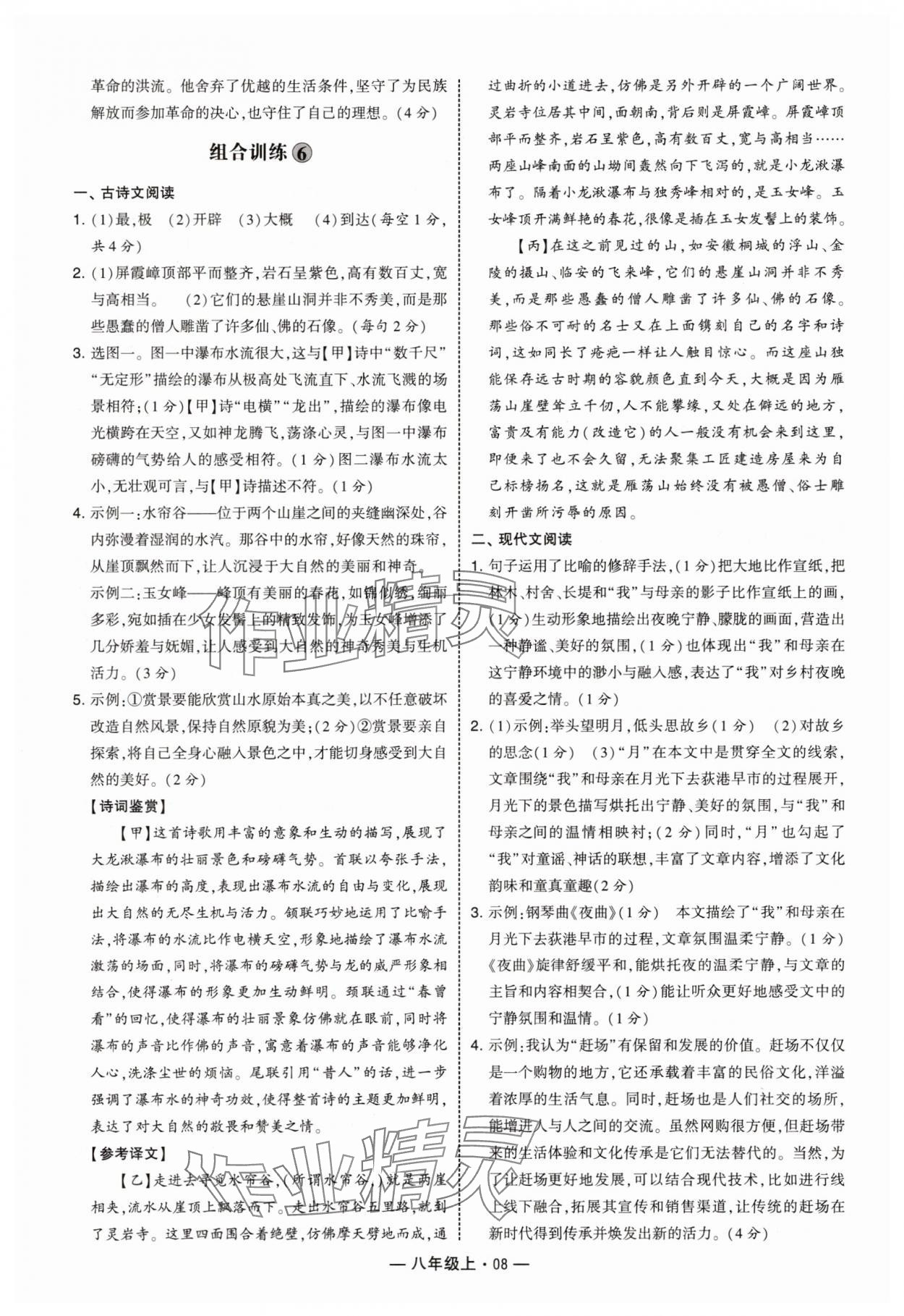 2025年學(xué)霸組合訓(xùn)練八年級(jí)語(yǔ)文上冊(cè)人教版 第8頁(yè)