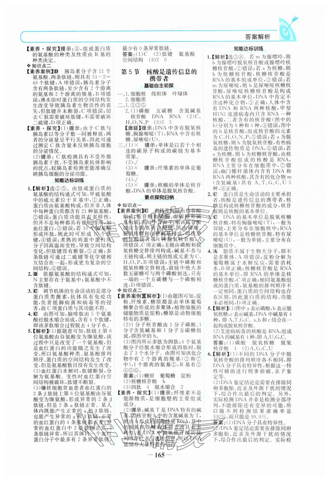 2024年名校學案高中生物必修1人教版 參考答案第4頁