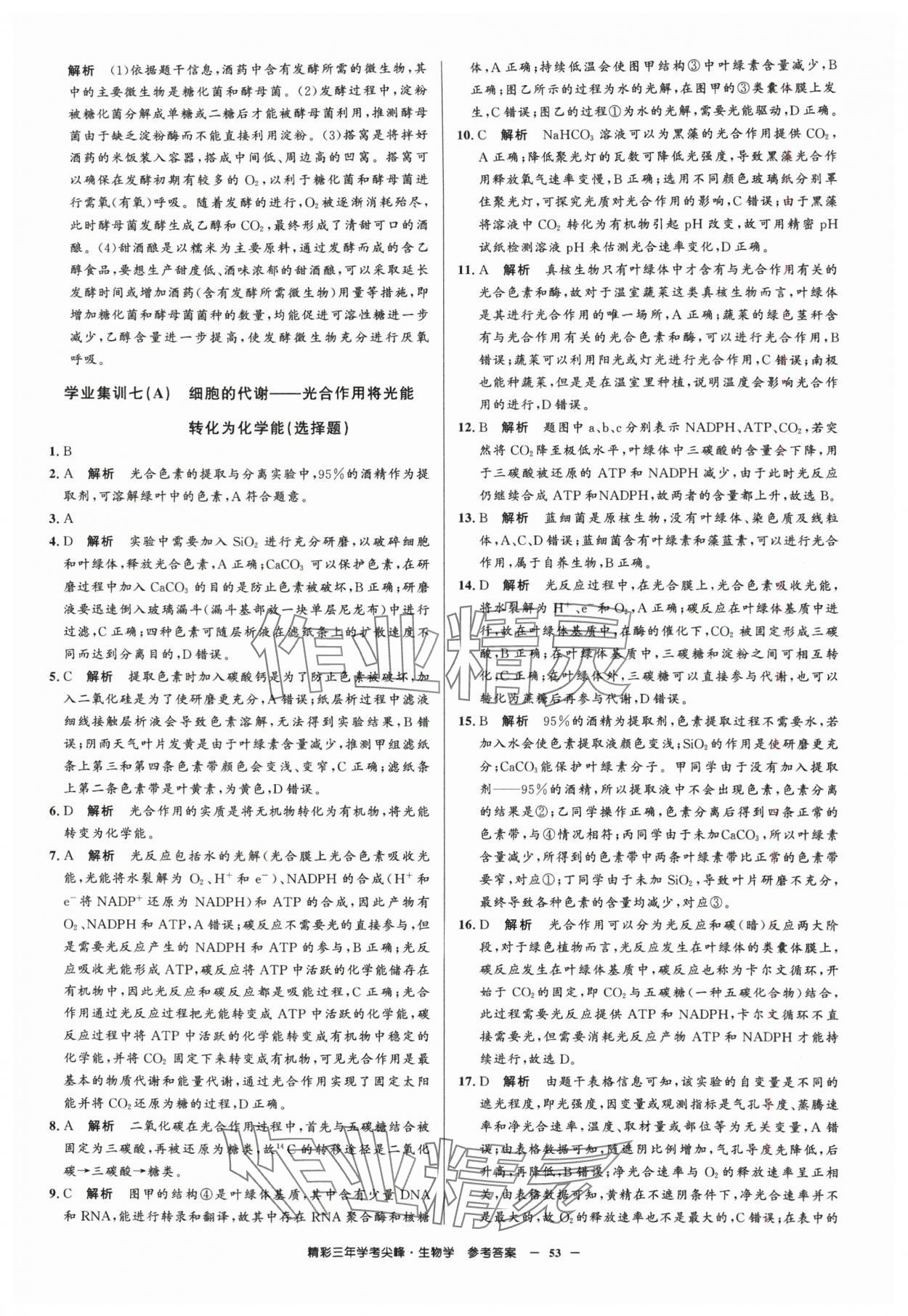 2025年精彩三年學考尖峰生物浙江專版 第7頁