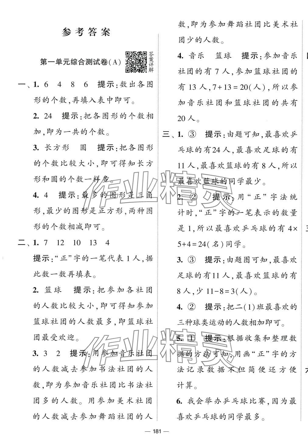 2024年學(xué)霸提優(yōu)大試卷二年級(jí)數(shù)學(xué)下冊(cè)人教版 參考答案第1頁(yè)