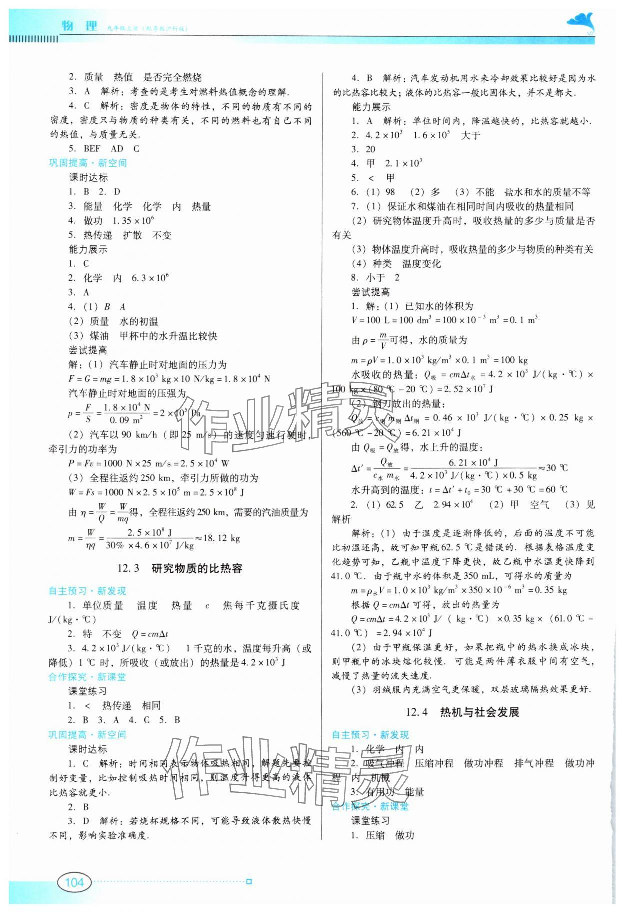 2024年南方新课堂金牌学案九年级物理上册沪粤版 第4页