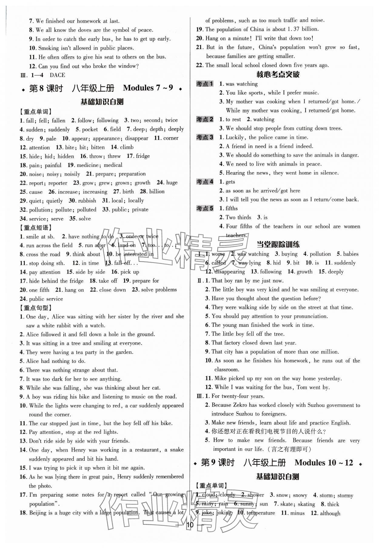 2024年中考對策英語外研版濰坊專版&nbsp;參考答案第10頁