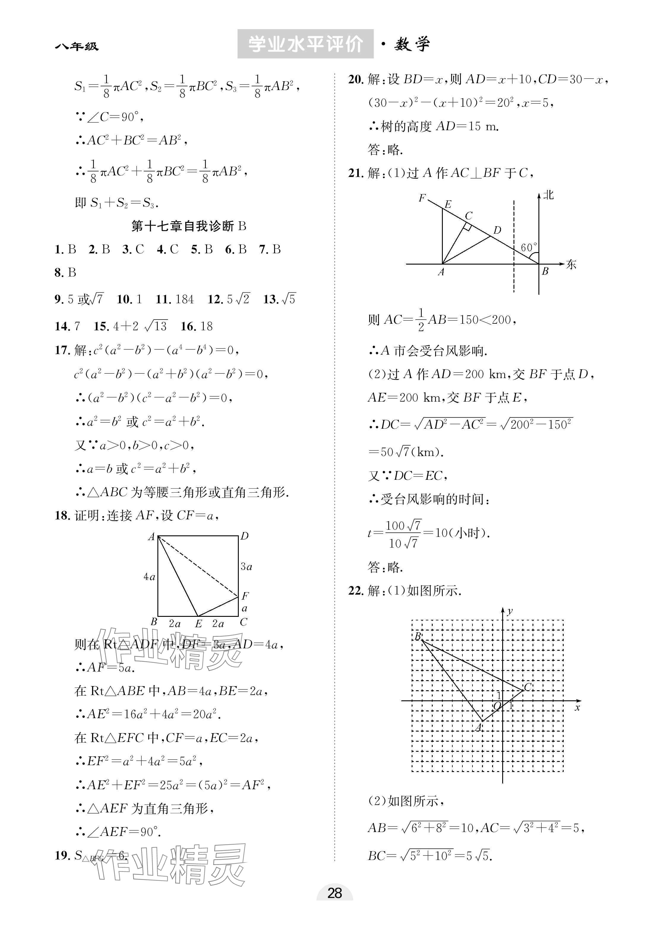 2025年學(xué)業(yè)水平評(píng)價(jià)同步檢測(cè)卷八年級(jí)數(shù)學(xué)下冊(cè)人教版 參考答案第4頁