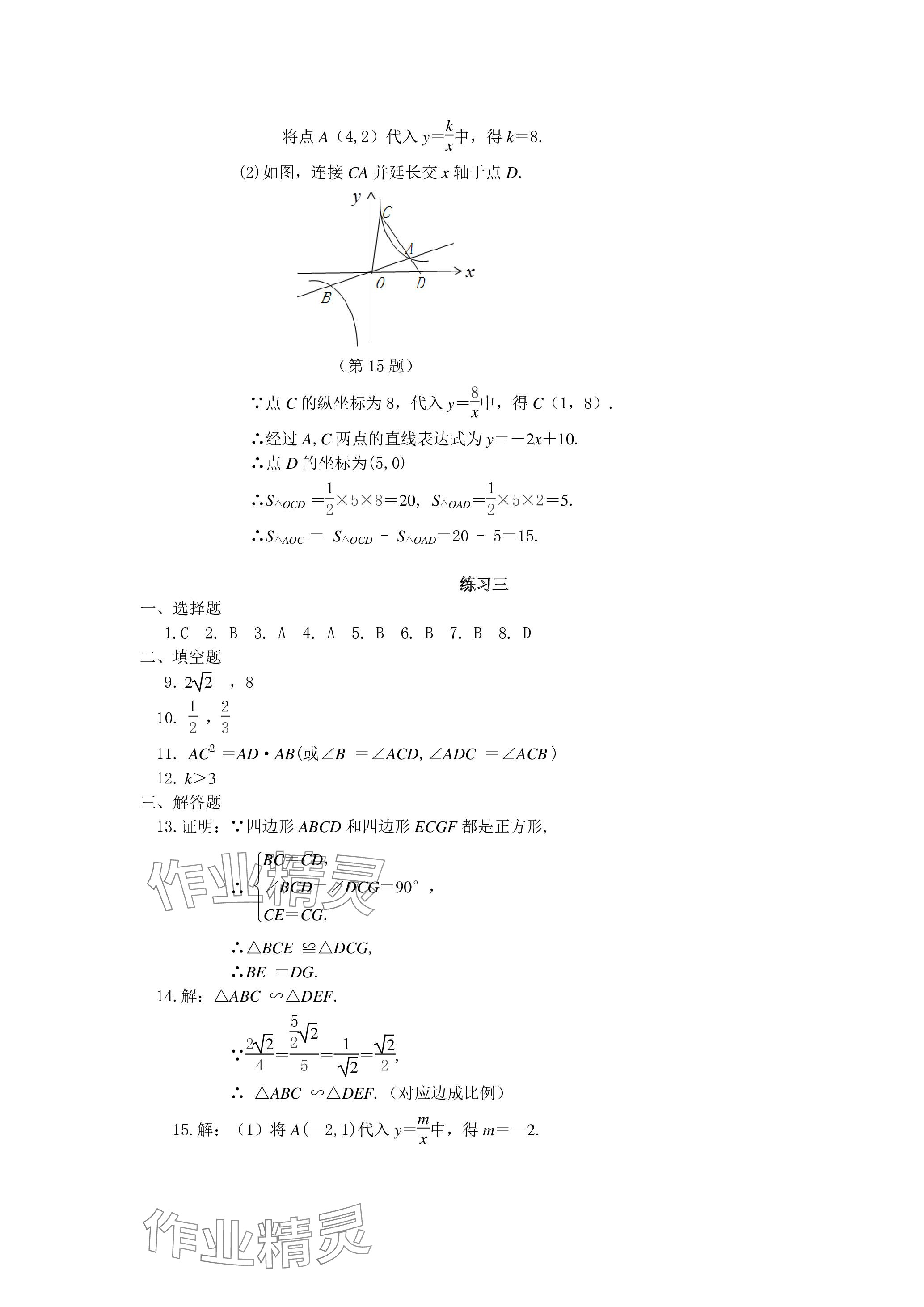 2024年鹏教图书精彩假期寒假篇九年级 参考答案第9页