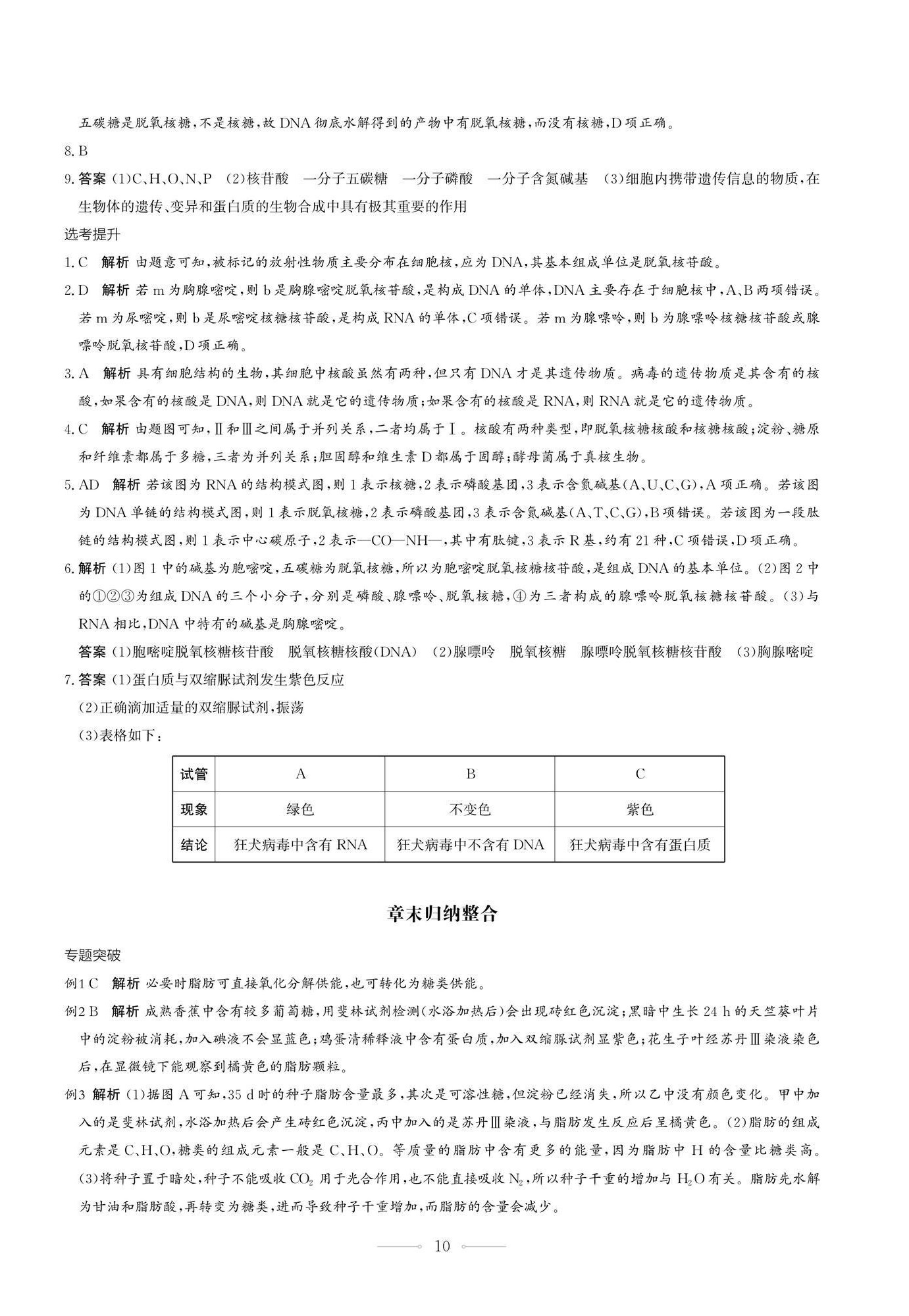 2025年同步練習冊生物學必修1分子與細胞人教版人民教育出版社 第10頁