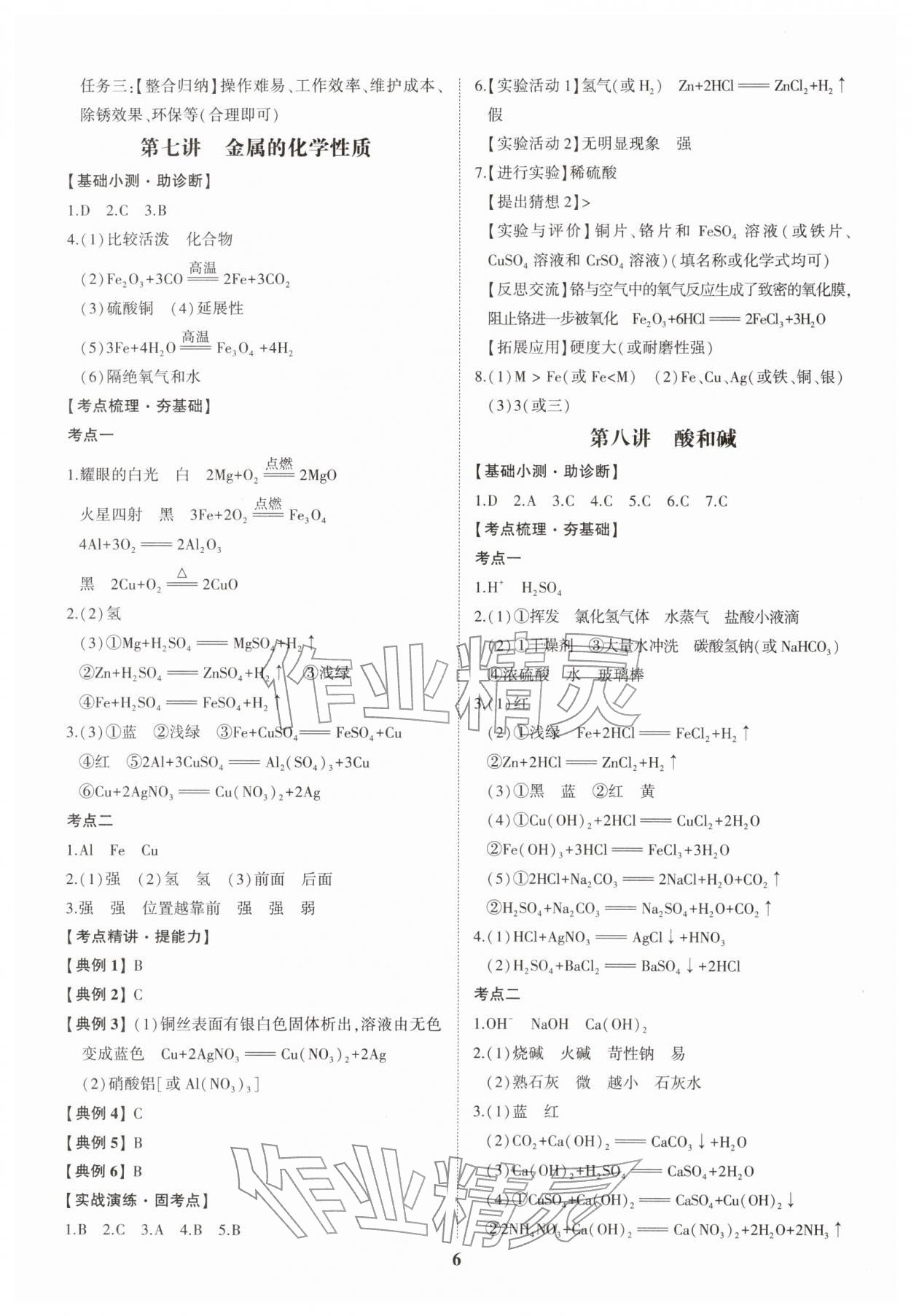 2026年初中总复习手册山东科学技术出版社化学&nbsp;第6页