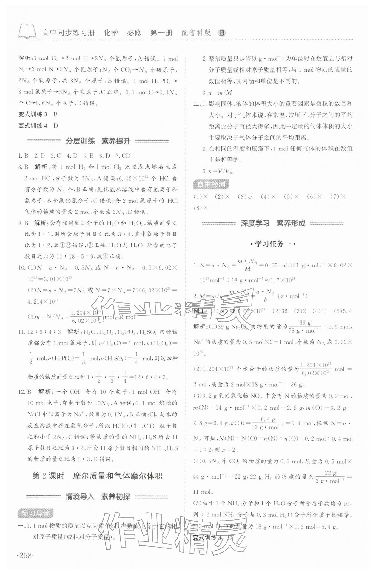 2025年同步练习册山东科学技术出版社高中化学必修第一册鲁科版 第6页