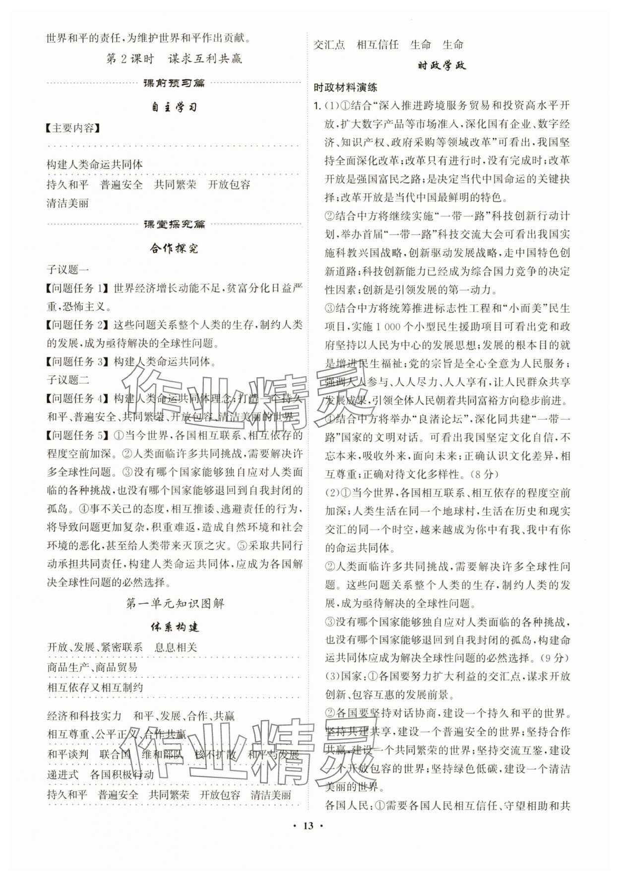 2024年精準(zhǔn)同步九年級(jí)道德與法治全一冊(cè)人教版廣州專版 第13頁