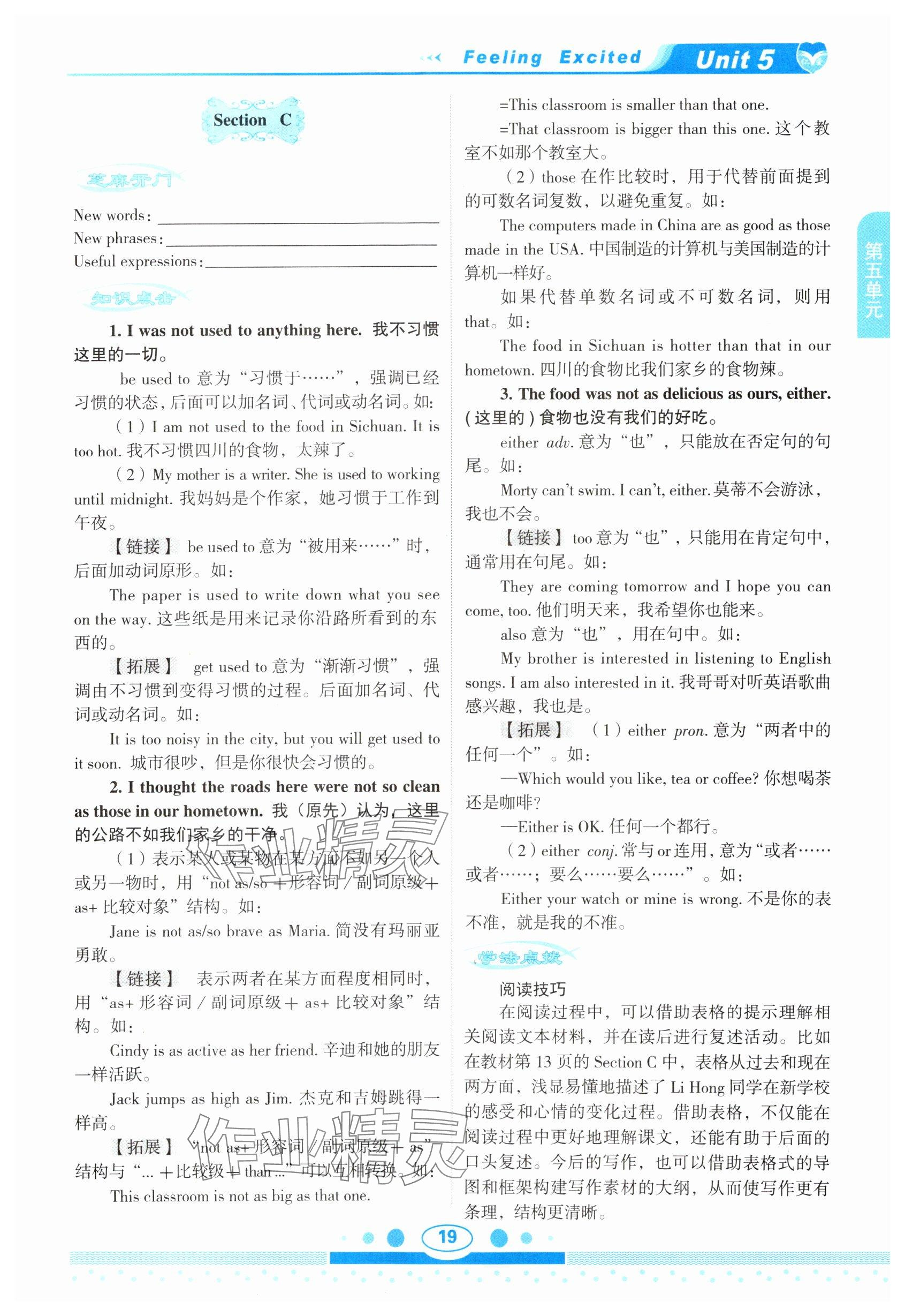 2025年教材課本八年級英語下冊仁愛版 參考答案第19頁