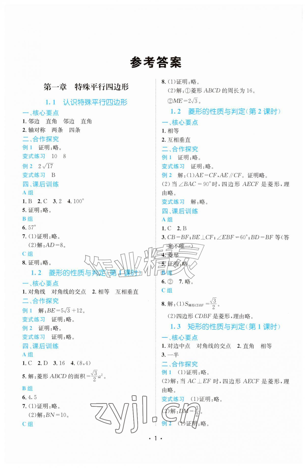 2026年同步培优精练数学爱好者九年级数学上册北师大版&nbsp;第1页