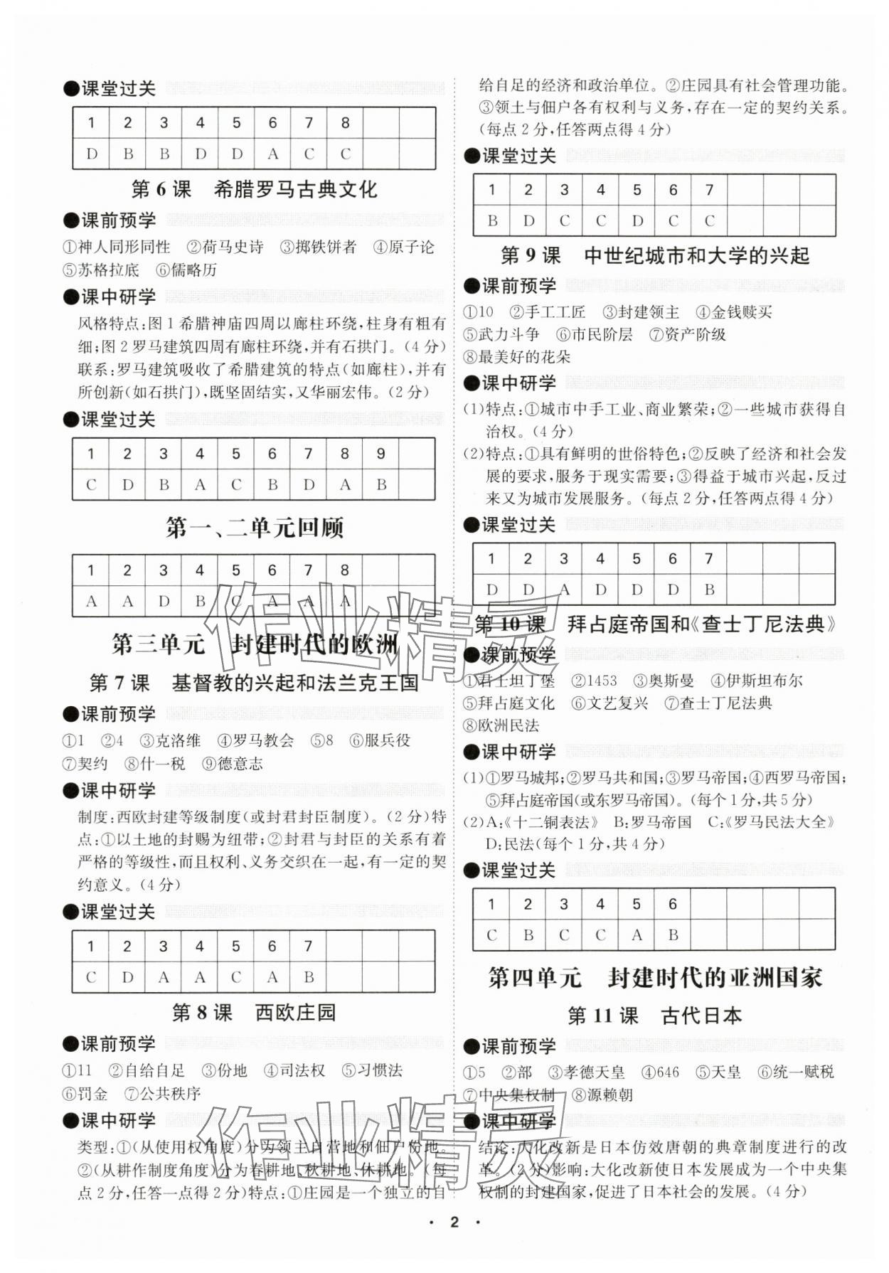 2024年學(xué)霸智慧課堂九年級(jí)歷史全一冊(cè)人教版 第2頁(yè)