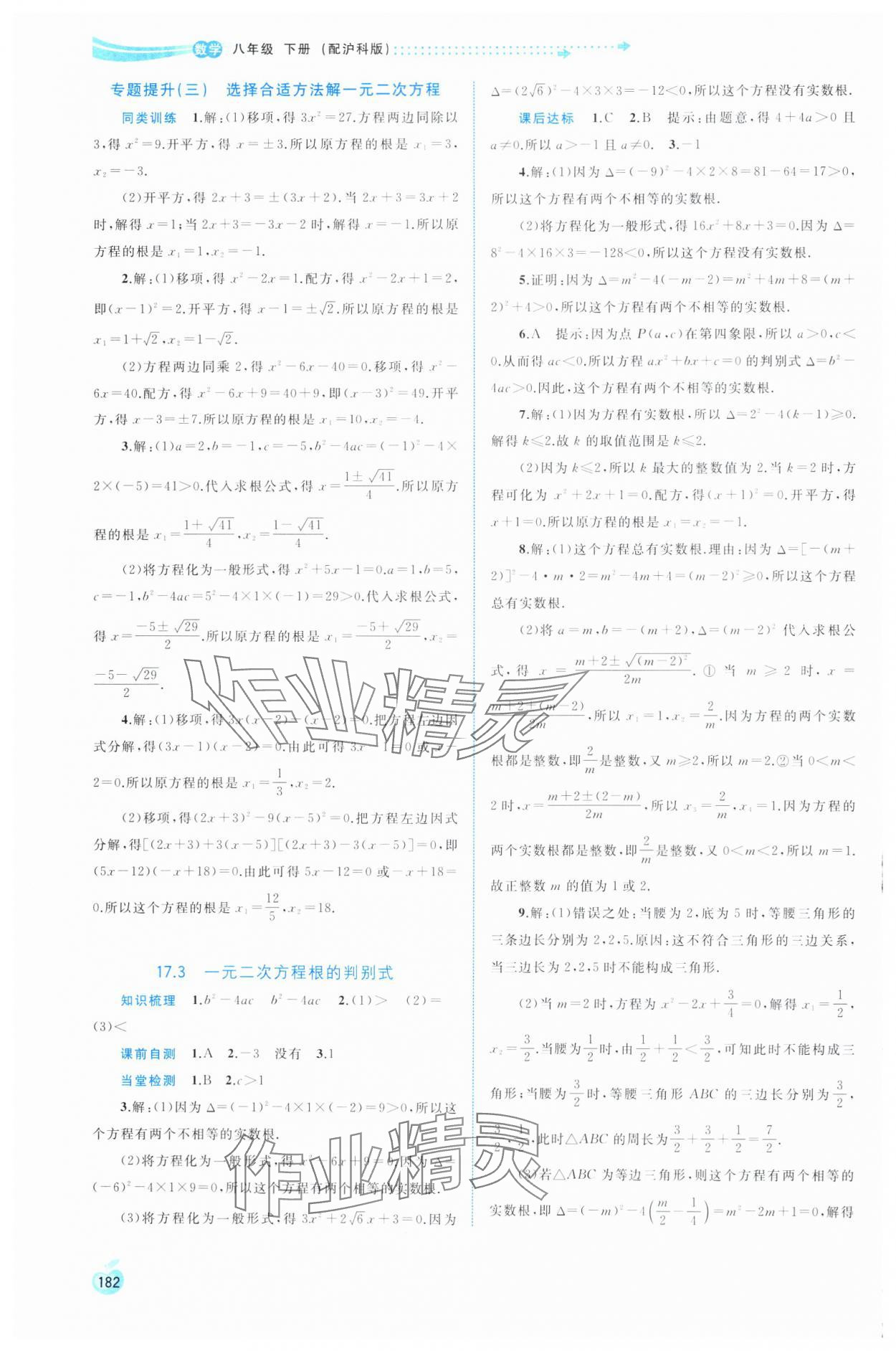 2025年新課程學習與測評同步學習八年級數學下冊滬科版 第8頁