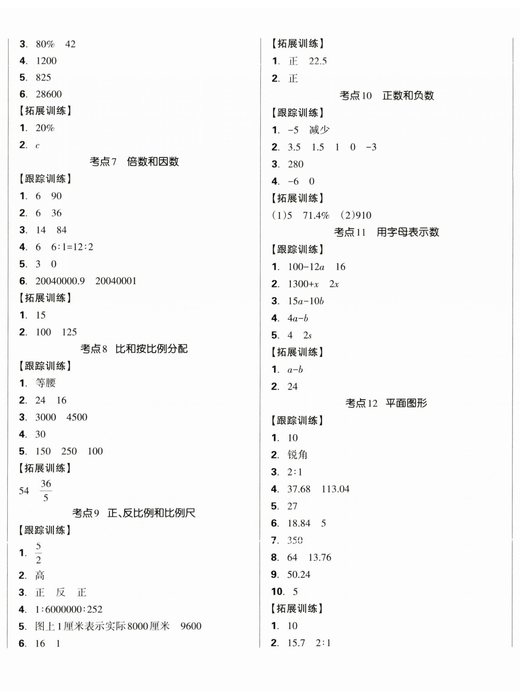 2024年狀元坊小學(xué)畢業(yè)總復(fù)習(xí)數(shù)學(xué)順德專版 第4頁