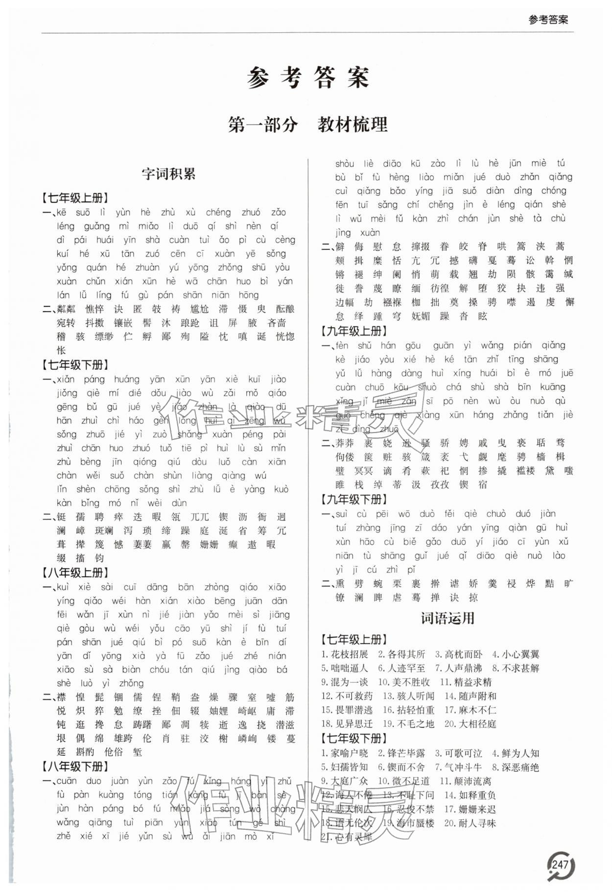 2026年初中总复习手册语文青岛出版社 第1页