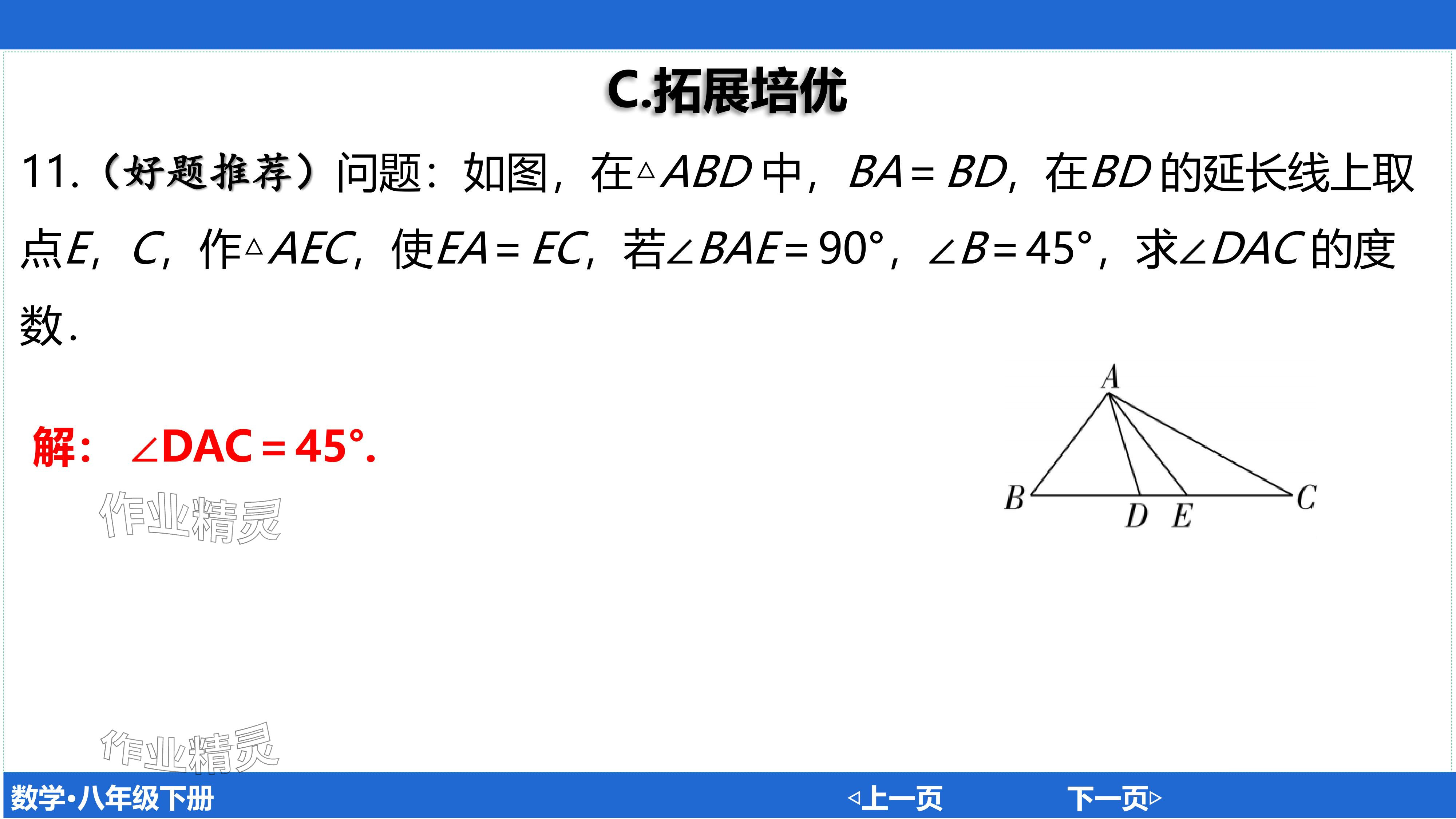 2024年廣東名師講練通八年級數學下冊北師大版深圳專版基礎版 參考答案第43頁