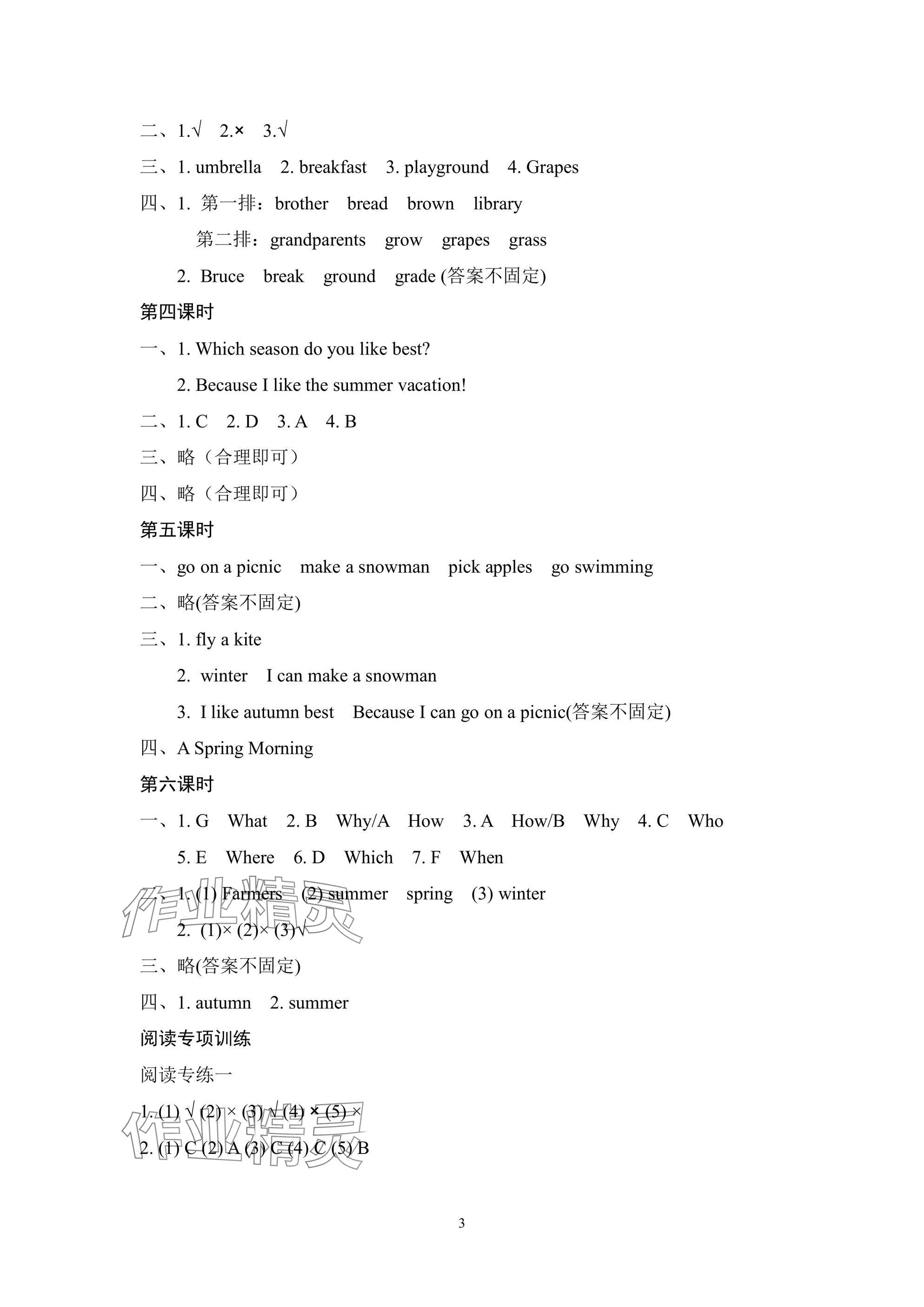 2025年新課標(biāo)學(xué)習(xí)方法指導(dǎo)叢書(shū)五年級(jí)英語(yǔ)下冊(cè)人教版 參考答案第3頁(yè)