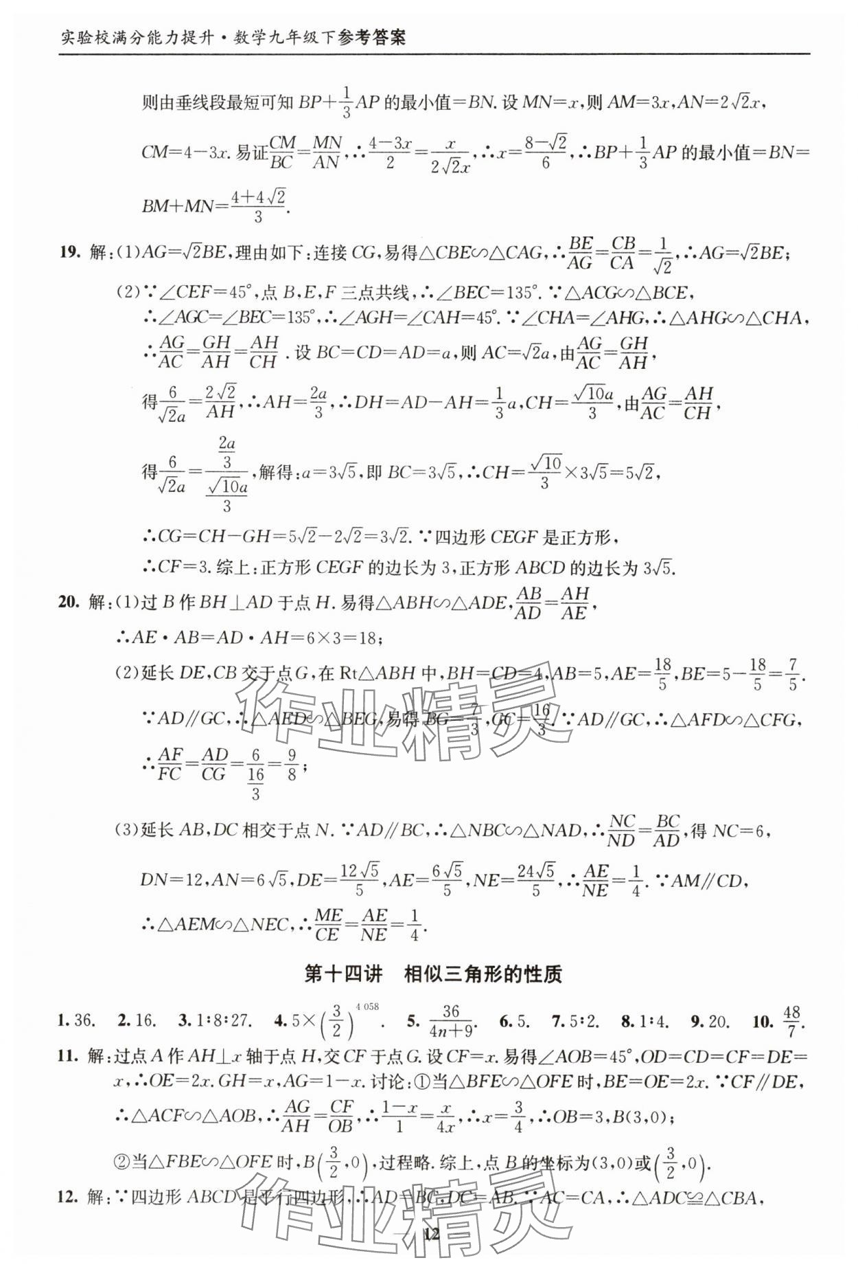 2025年實驗校滿分能力提升九年級數(shù)學下冊 第12頁