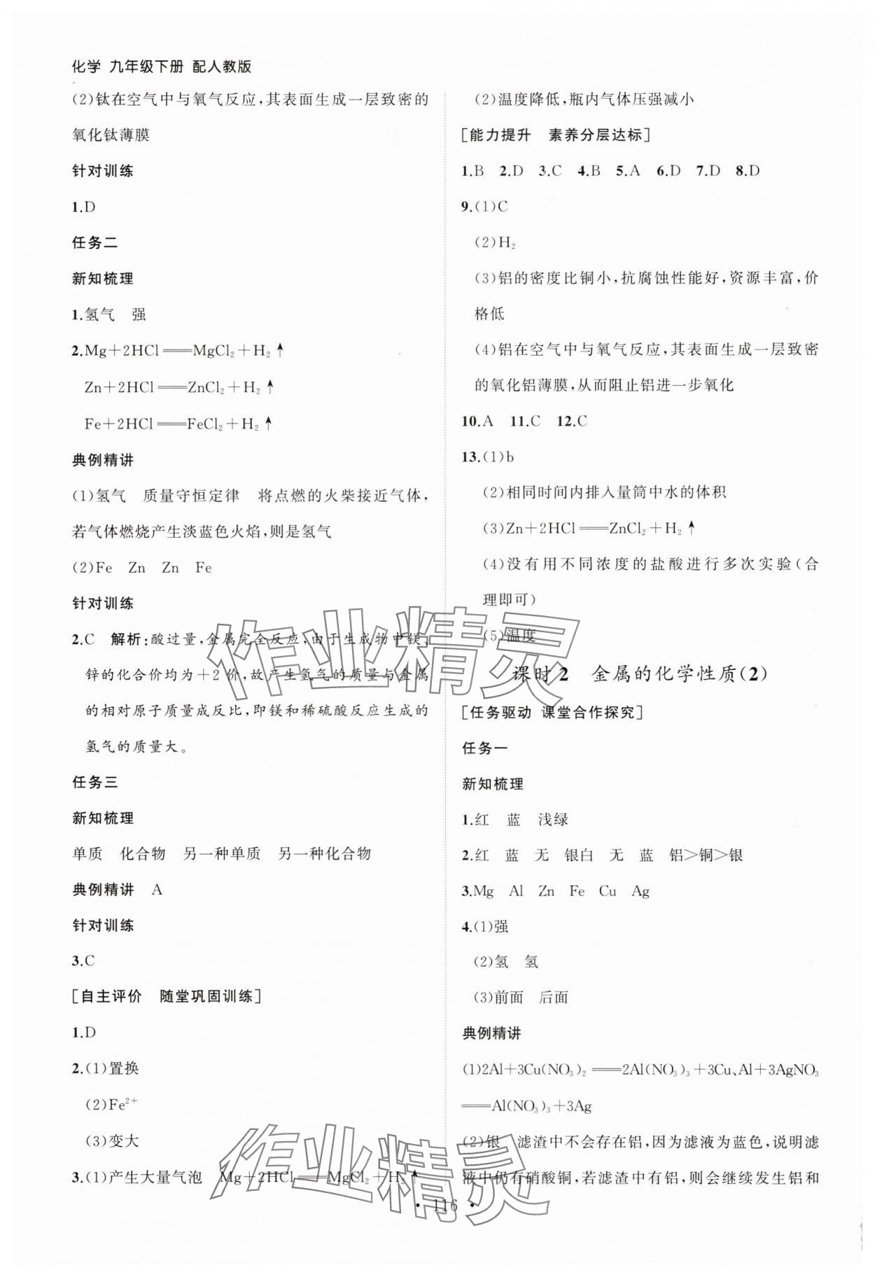 2025年同步練習冊山東人民出版社九年級化學下冊人教版 第2頁