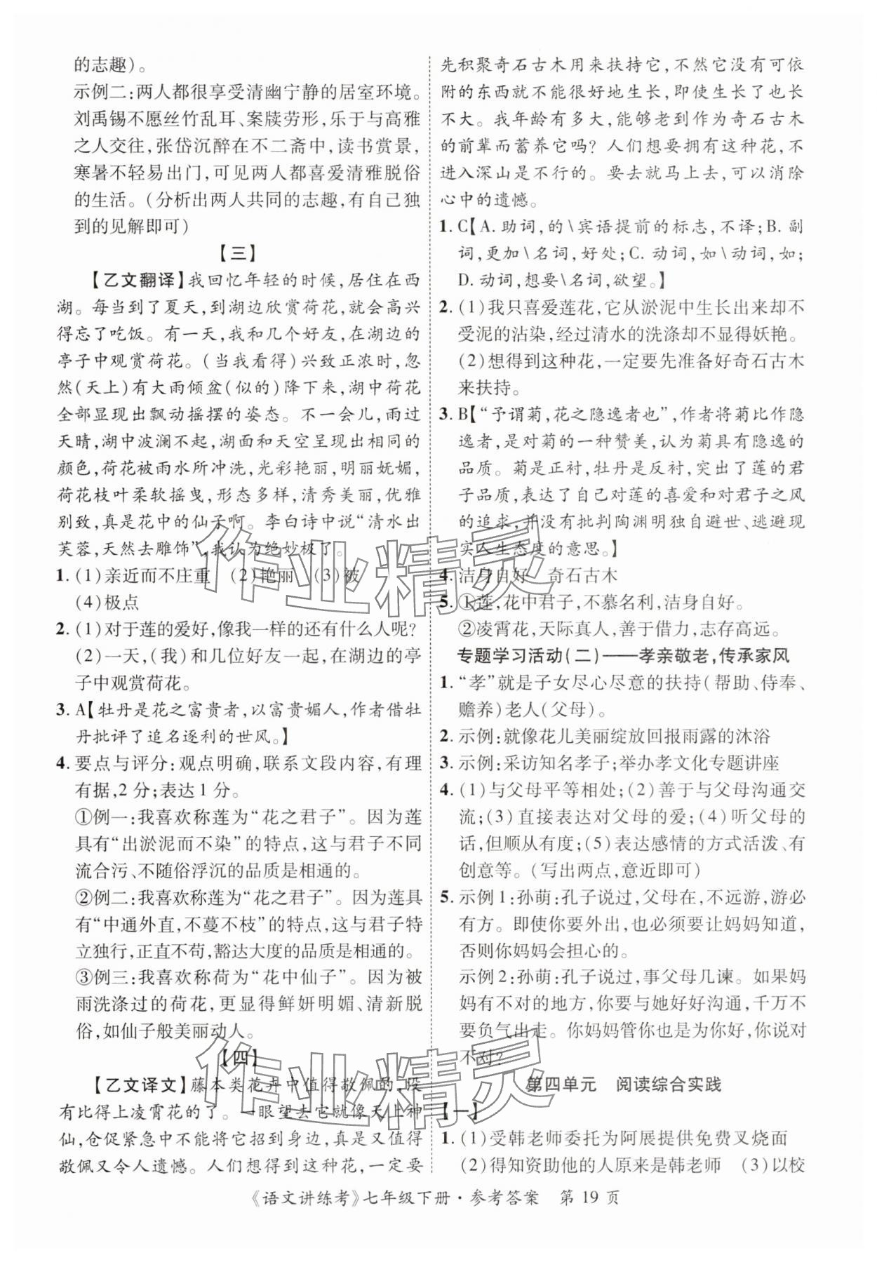 2025年語文講練考七年級(jí)語文下冊(cè)人教版 第19頁