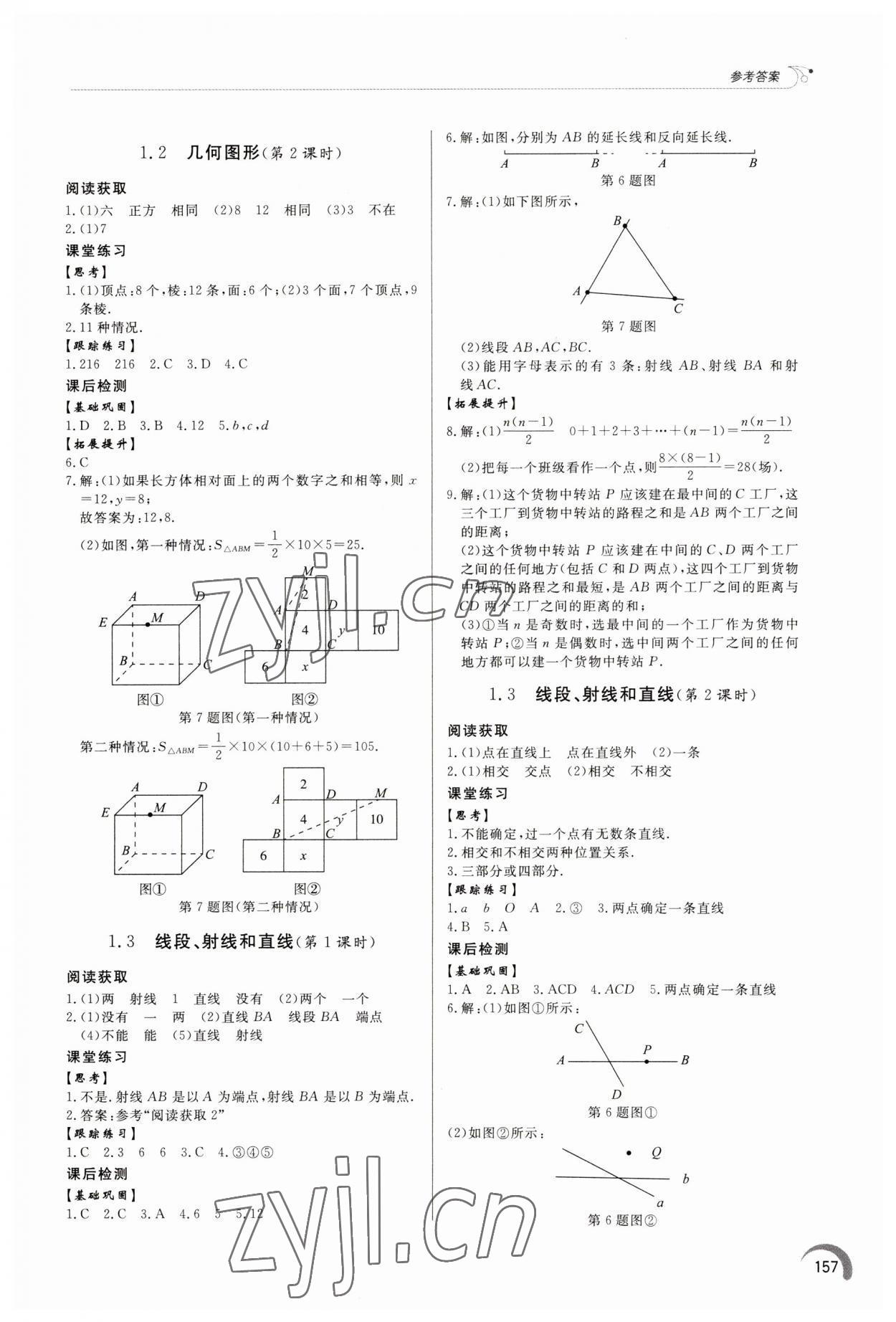 2023年同步練習冊泰山出版社七年級數(shù)學上冊青島版 參考答案第2頁