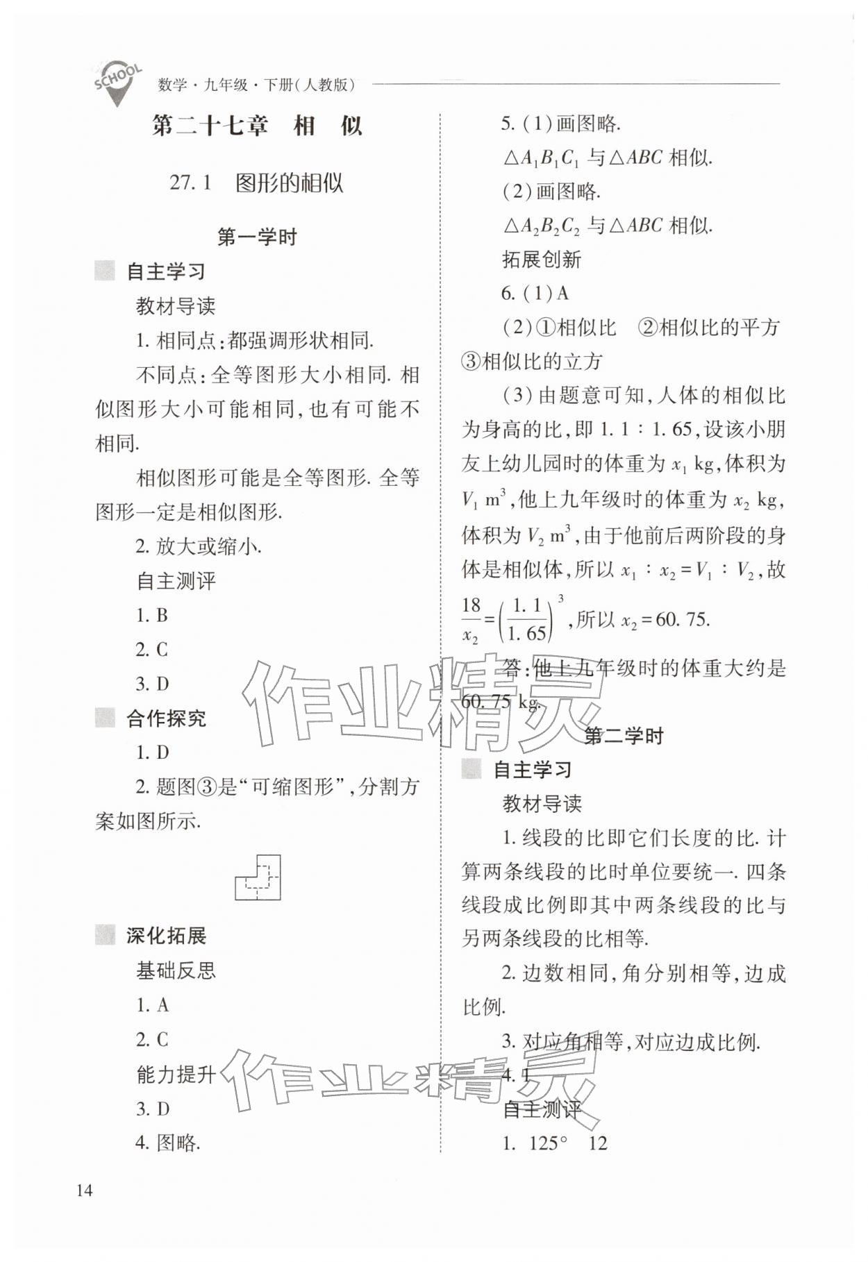 2026年新课程问题解决导学方案九年级数学下册人教版&nbsp;第14页