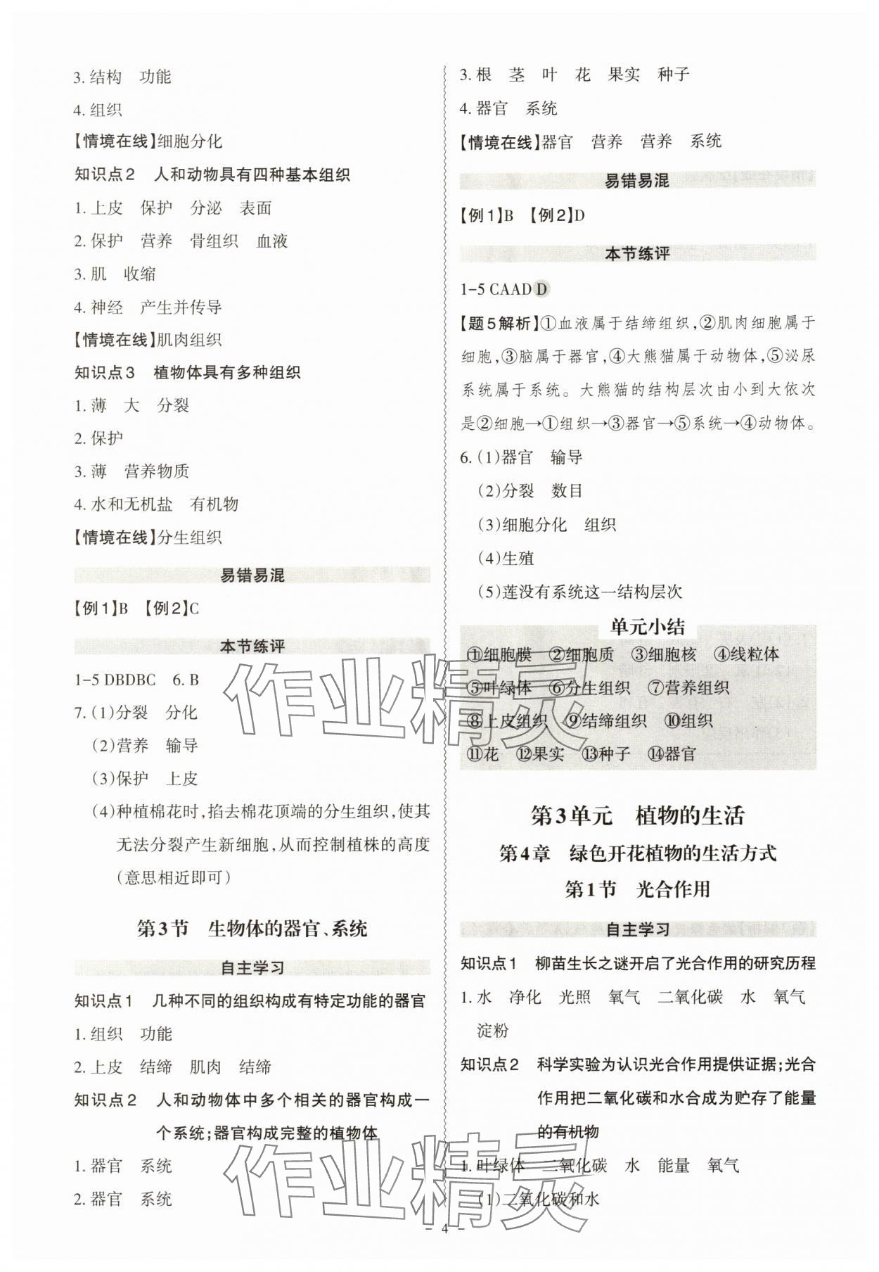 2025年同步沖刺七年級生物上冊北師大版 第4頁