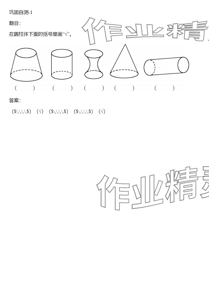 2024年同步实践评价课程基础训练六年级数学下册人教版 参考答案第77页