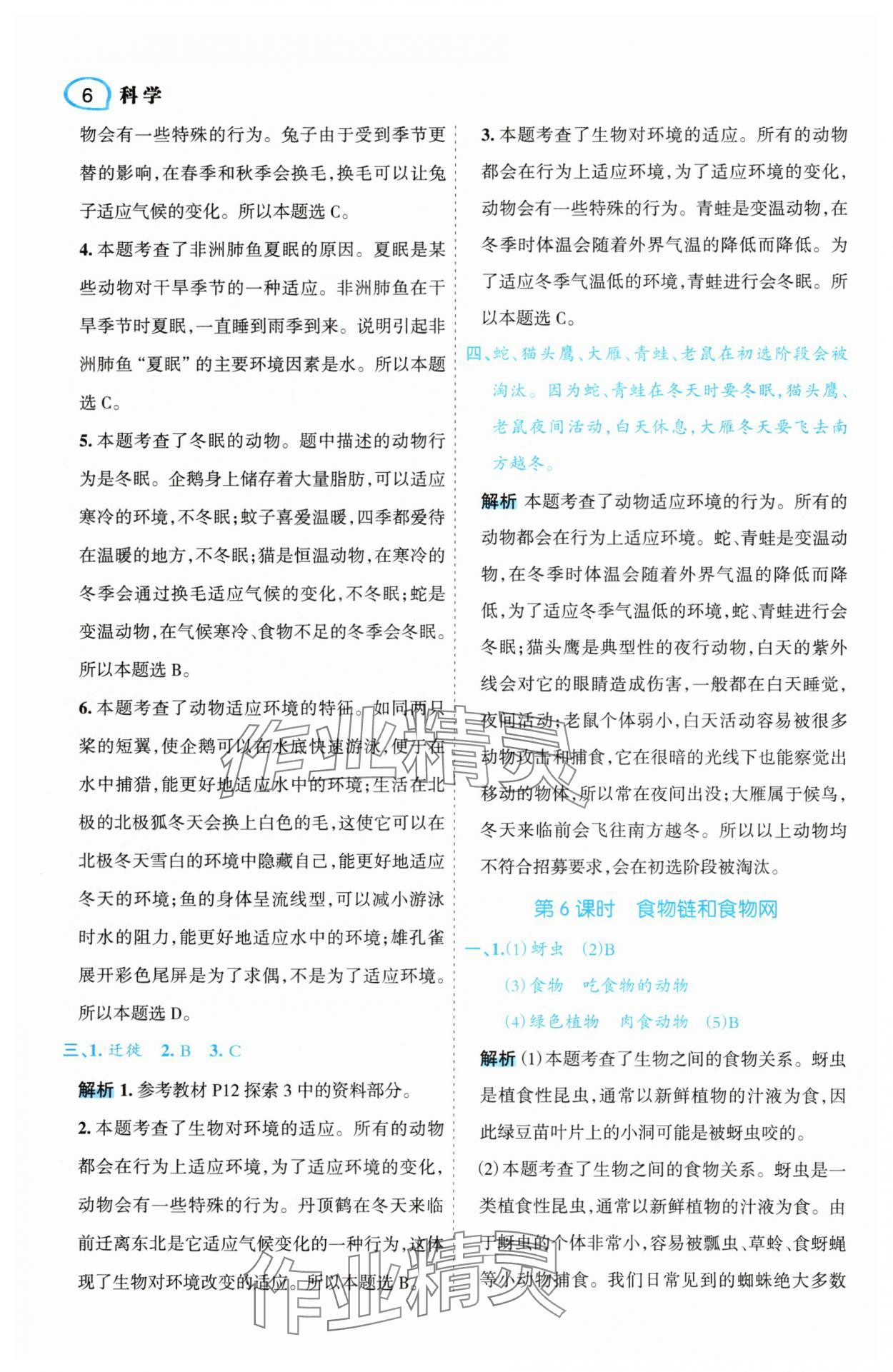 2025年名師面對面先學后練五年級科學下冊教科版 參考答案第10頁