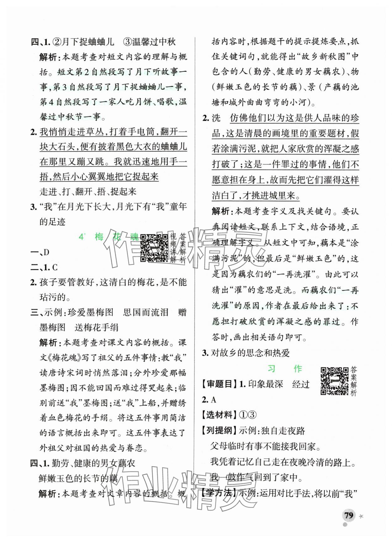 2024年小學(xué)學(xué)霸作業(yè)本五年級(jí)語文下冊統(tǒng)編版廣東專版 參考答案第3頁