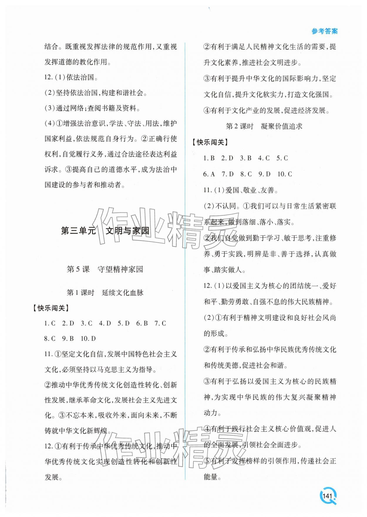 2025年新课堂同步学习与探究九年级道德与法治上册人教版 第5页