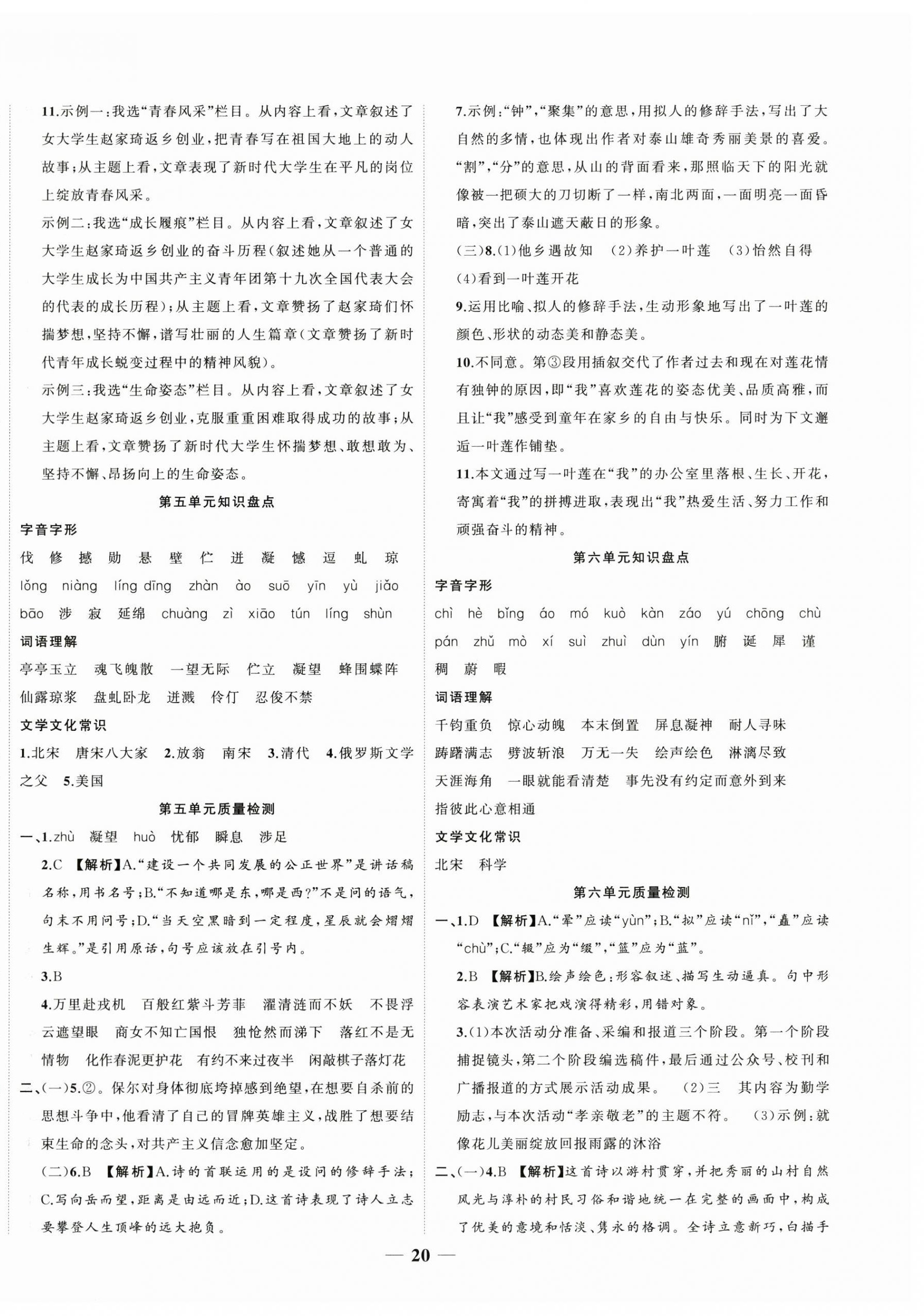2025年复习计划风向标暑七年级语文 第4页
