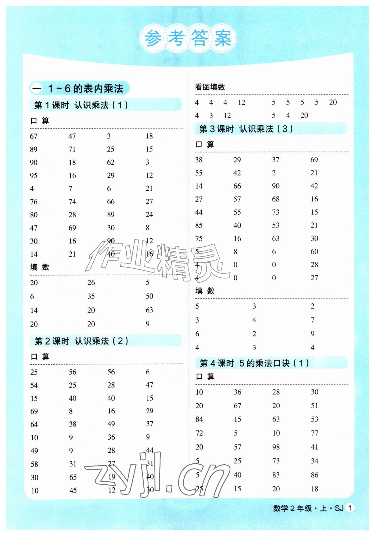 2026年优翼口算天天练二年级数学上册苏教版&nbsp;第1页