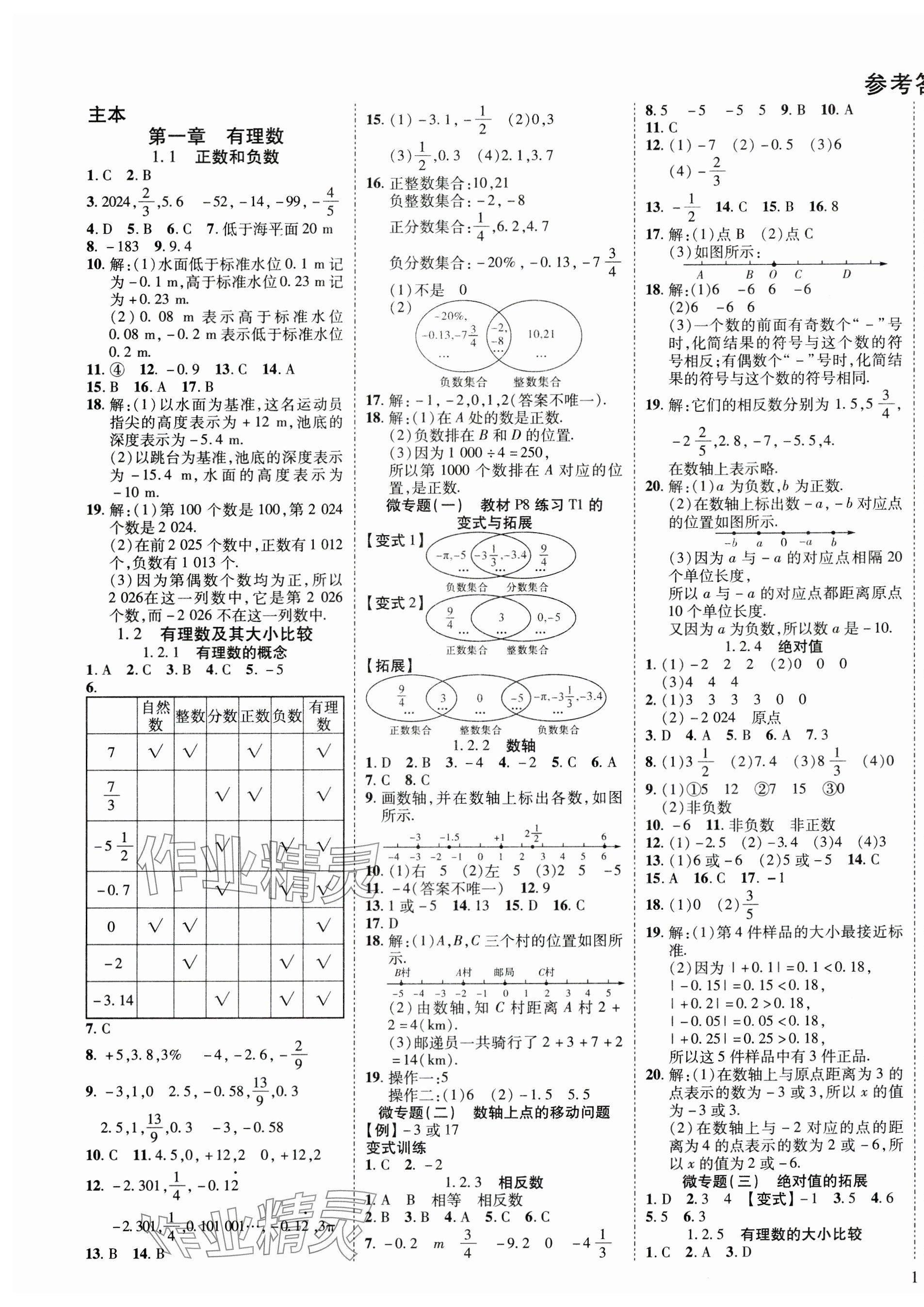 2024年暢行課堂七年級(jí)數(shù)學(xué)上冊(cè)人教版 第1頁(yè)