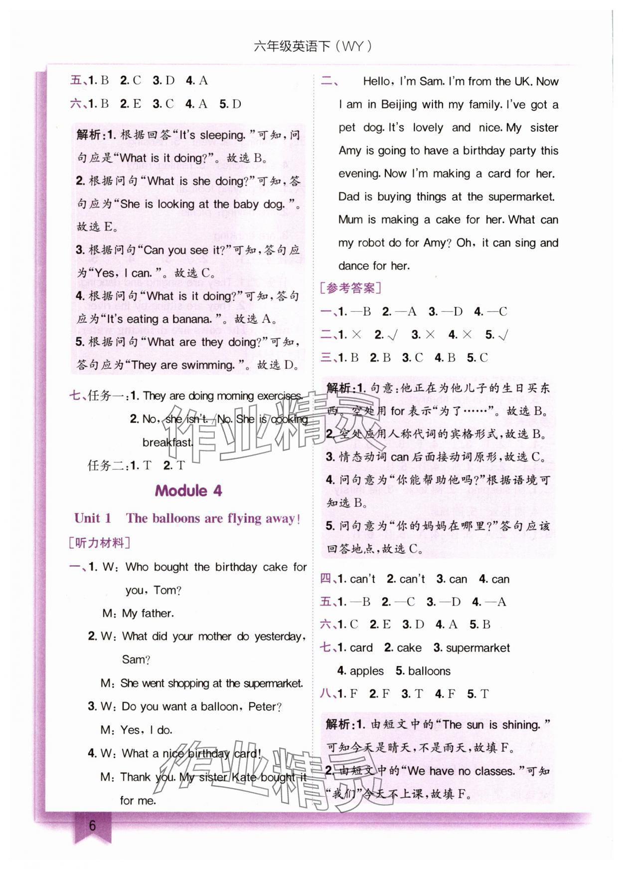 2025年黃岡小狀元作業(yè)本六年級(jí)英語下冊(cè)外研版 第6頁