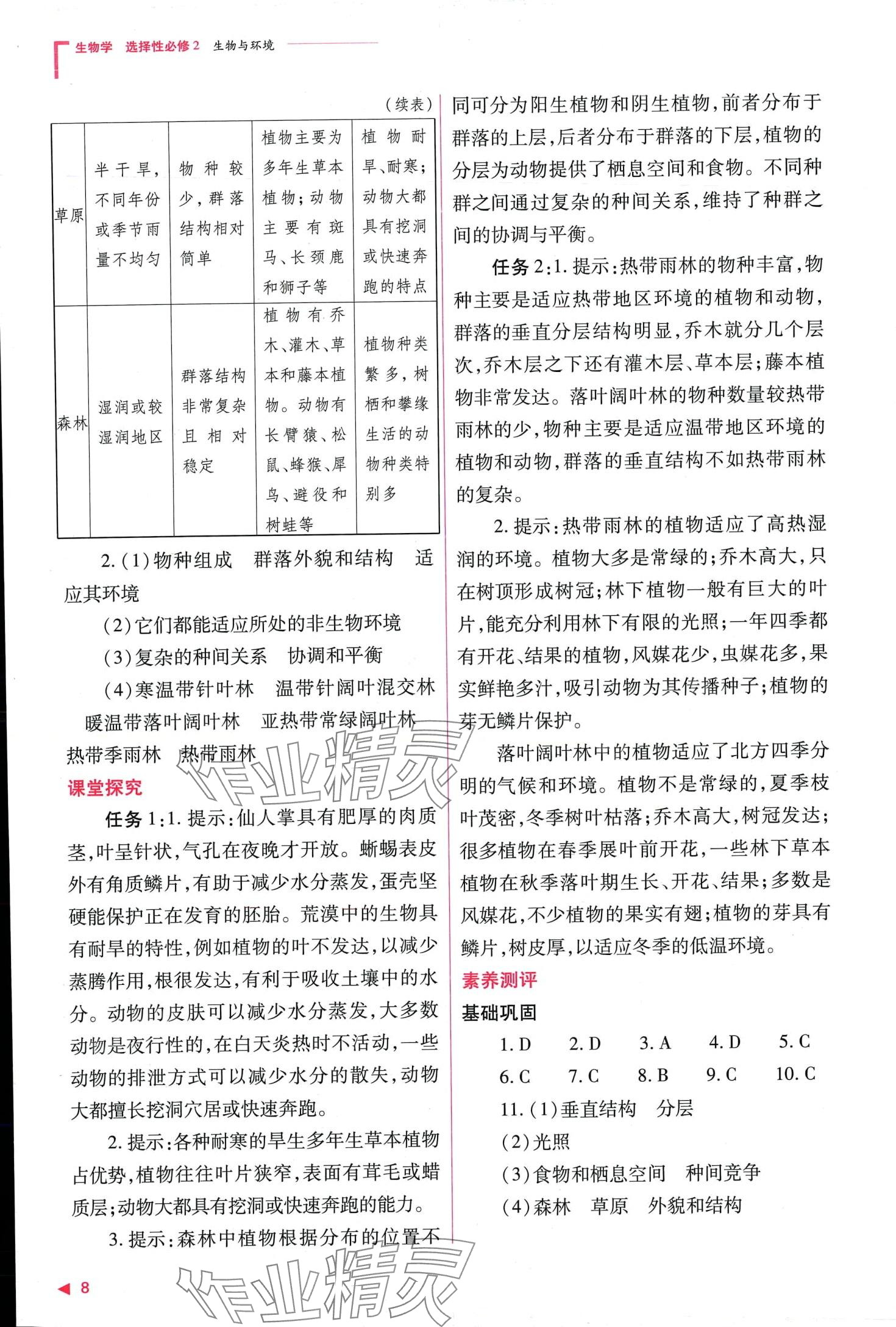 2024年普通高中新課程同步練習(xí)冊(cè)高中生物（生物與環(huán)境）選擇性必修2人教版 第10頁(yè)