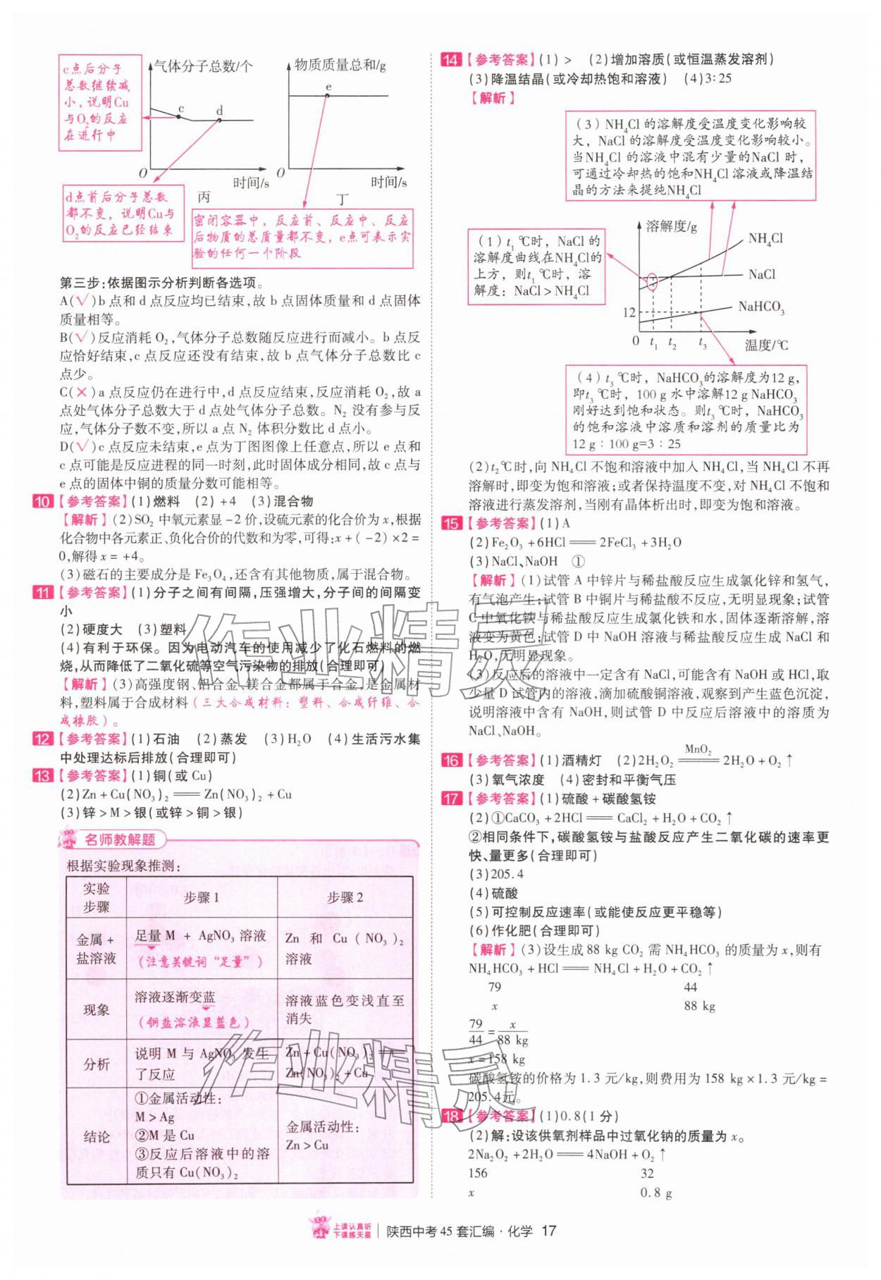 2026年金考卷45套汇编化学陕西专版&nbsp;第17页
