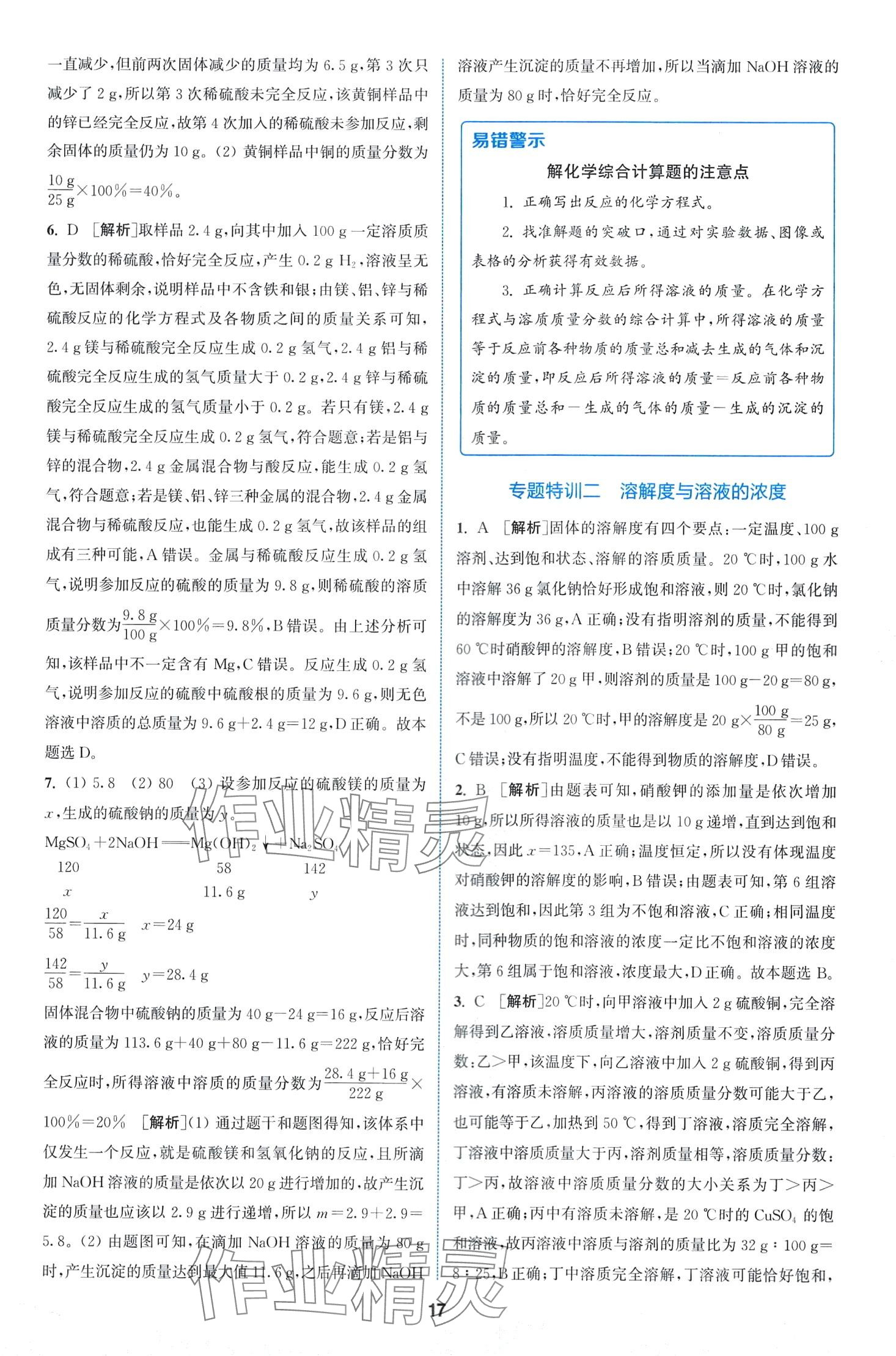 2024年拔尖特訓(xùn)九年級化學(xué)下冊人教版 第17頁