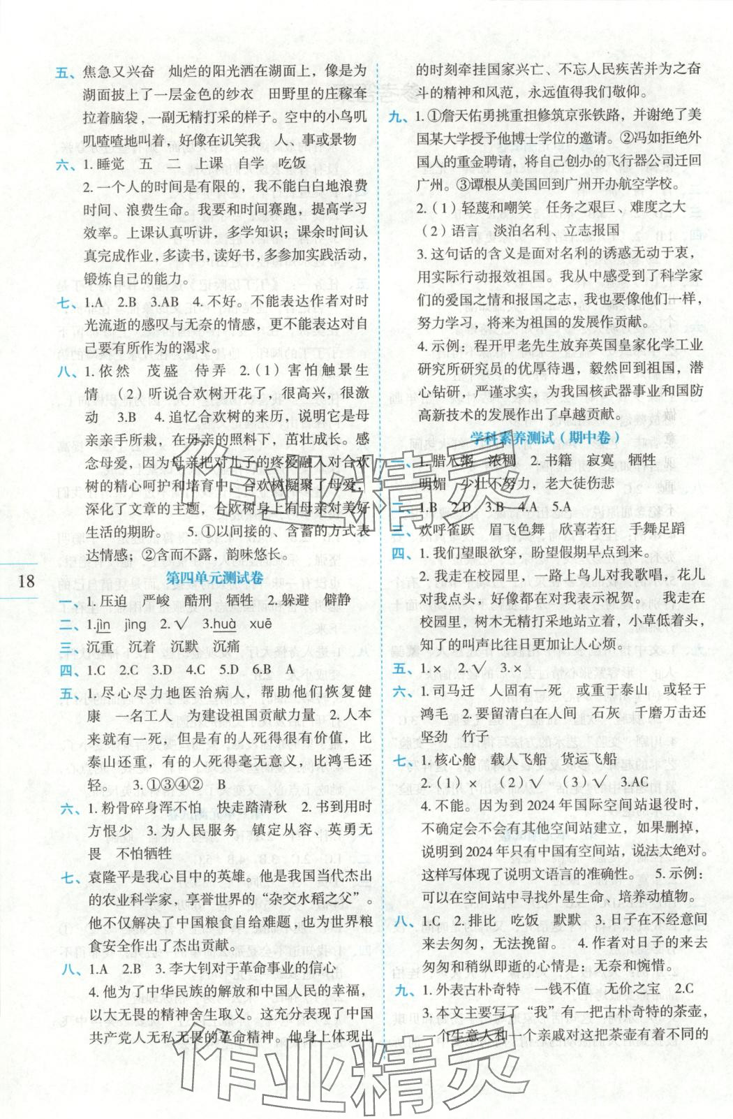 2025年优秀生测试卷六年级语文下册人教版 第2页