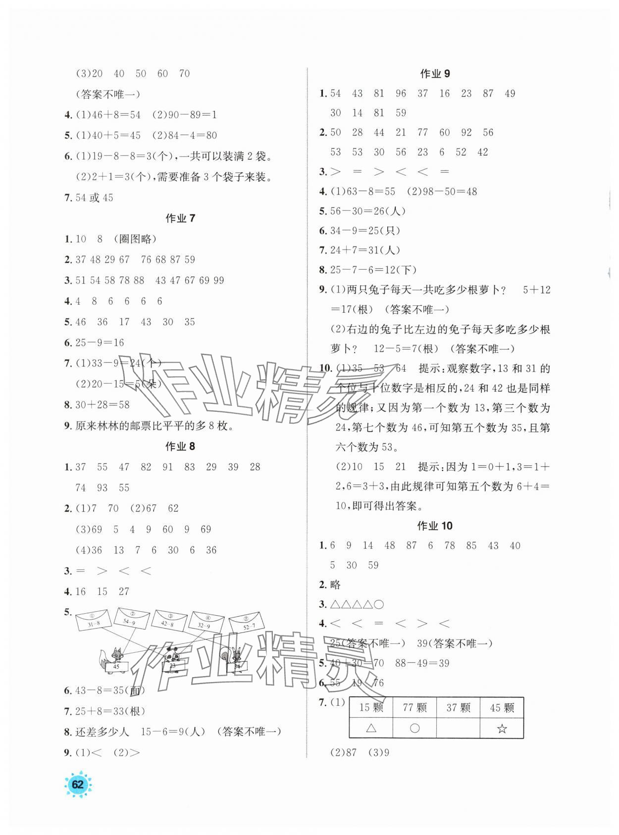 2025年七彩假日快乐假期暑假作业一年级数学人教版 第2页