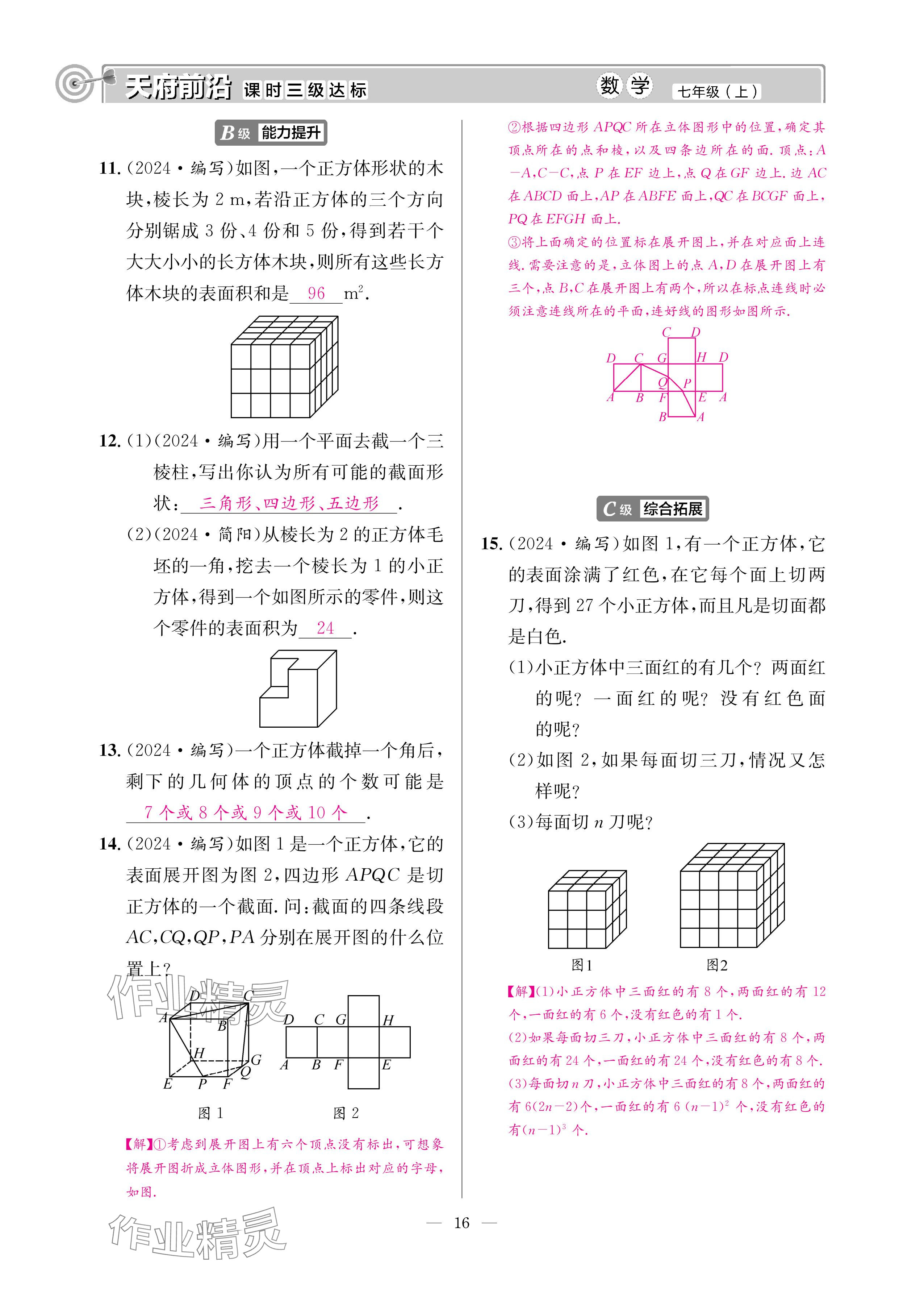 2024年天府前沿七年級數(shù)學上冊北師大版 參考答案第15頁