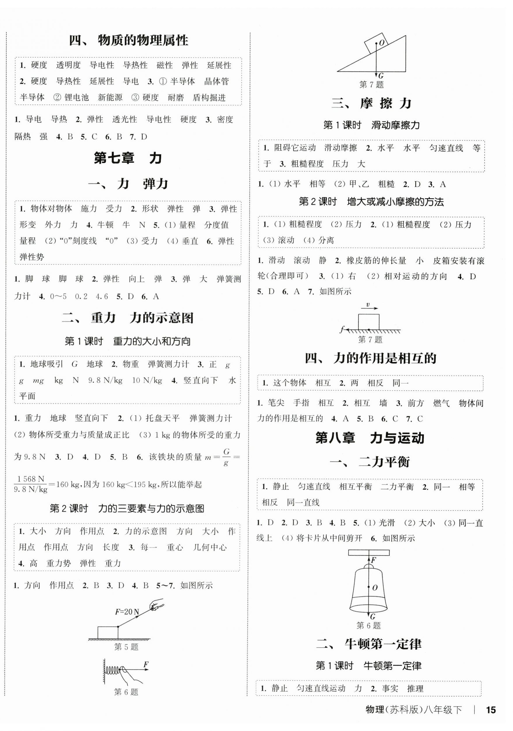 2026年通城学典课时作业本八年级物理下册苏科版陕西专版&nbsp;第2页